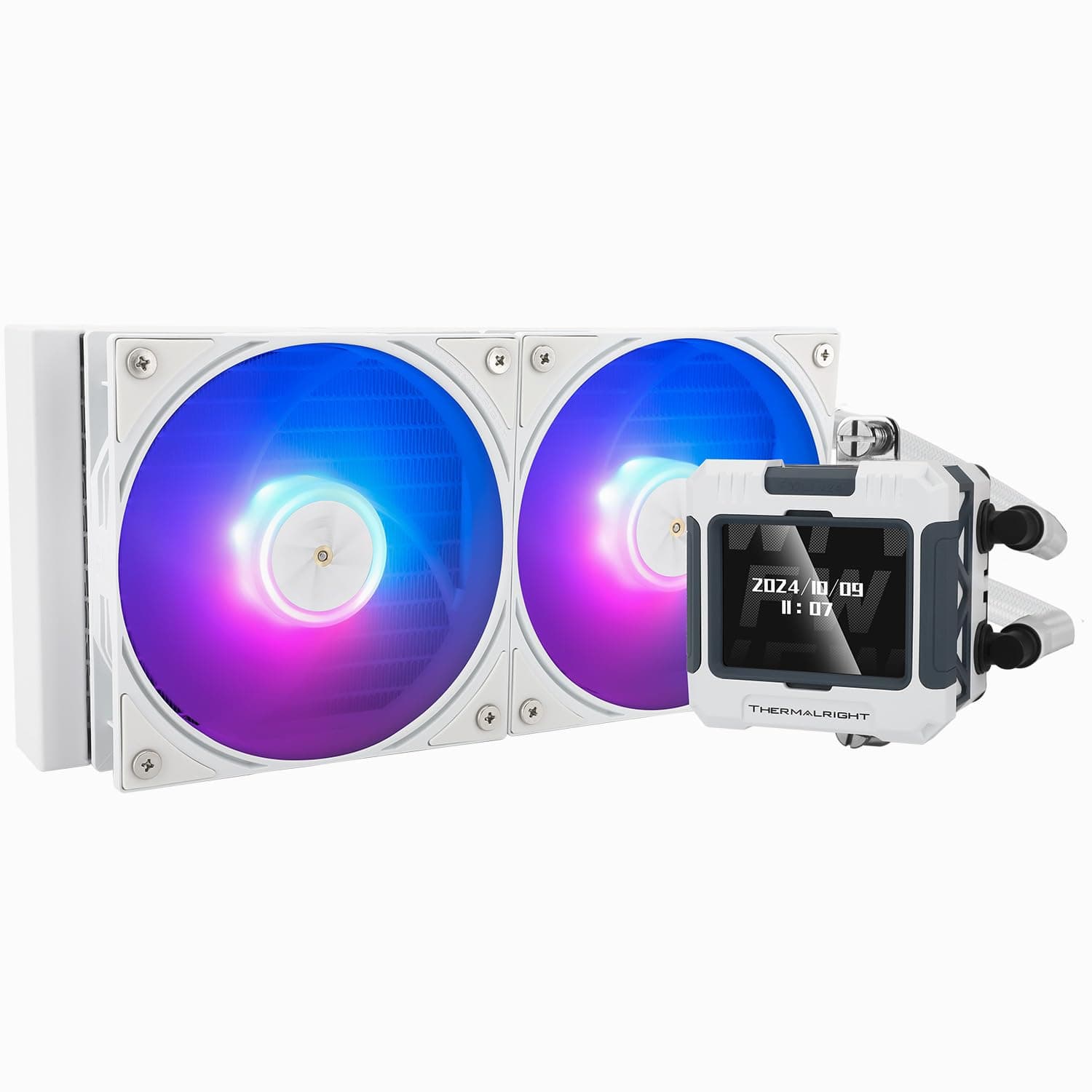 TR FW240 Weiß ARGB CPU Wasserkühler, Dual PWM Lüfter Wasserkühlungssystem, IPS LCD Display mit Auflösung 320 x 240, für AMD / AM4 / AM5 & Intel LGA1700 WHITE