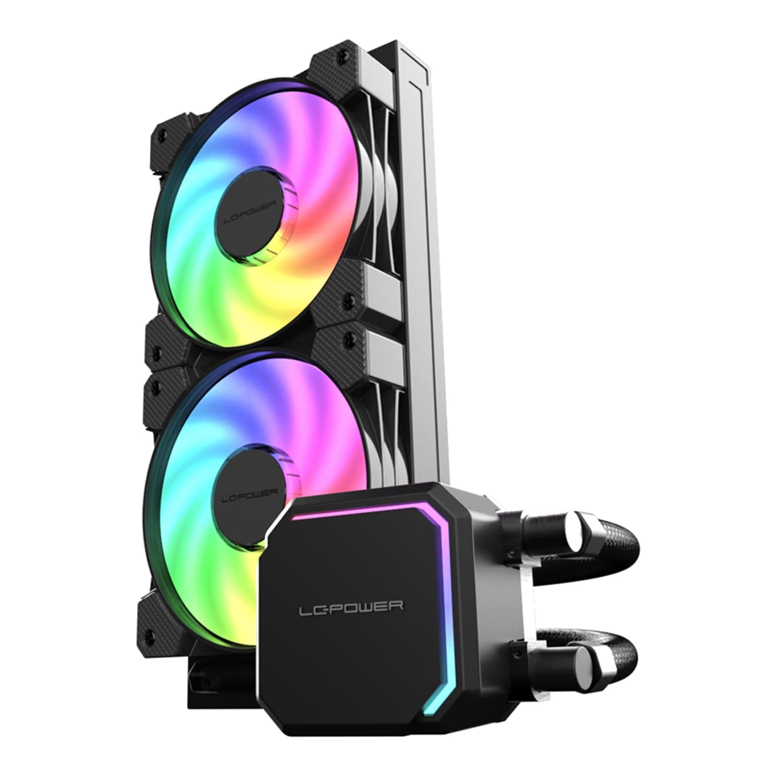 LC-POWER LC-CC-280-B-ARGB | 280mm ARGB CPU Wasserkühlung | AIO Flüssigkühler mit 2x 140mm Lüftern | 280W TDP | kompatibel mit Intel LGA1700/1200/115X & AMD AM5/AM4 Bild 3