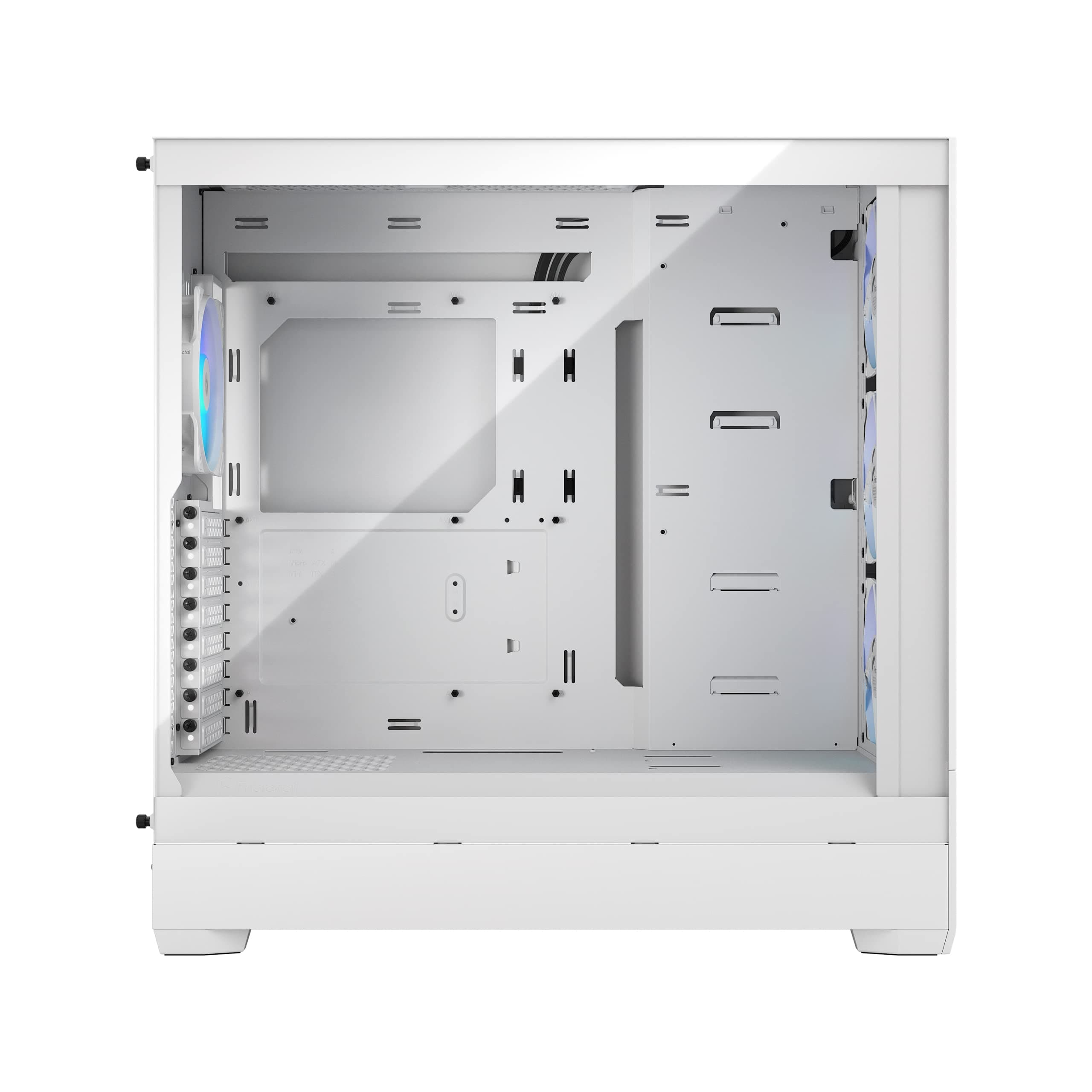 Fractal Design Pop XL Air RGB Full Tower PC Gehäuse Weiß - E-ATX Mesh Airflow - Tempered Glass - 4X 120 mm RGB Lüfter - Radiator 360 mm - USB Type-C RGB Weißer Kern, TG (gehärtetes Glas), klar getönt XL Air Bild 5