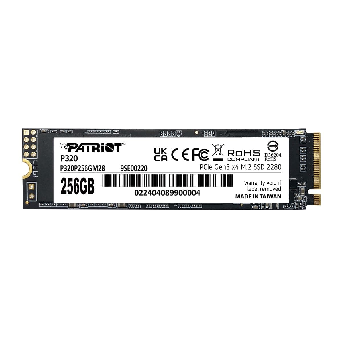 Patriot P320 256GB Interne SSD - NVMe PCIe Gen 3x4 - M.2 2280 - Solid State Drive - P320P256GM28