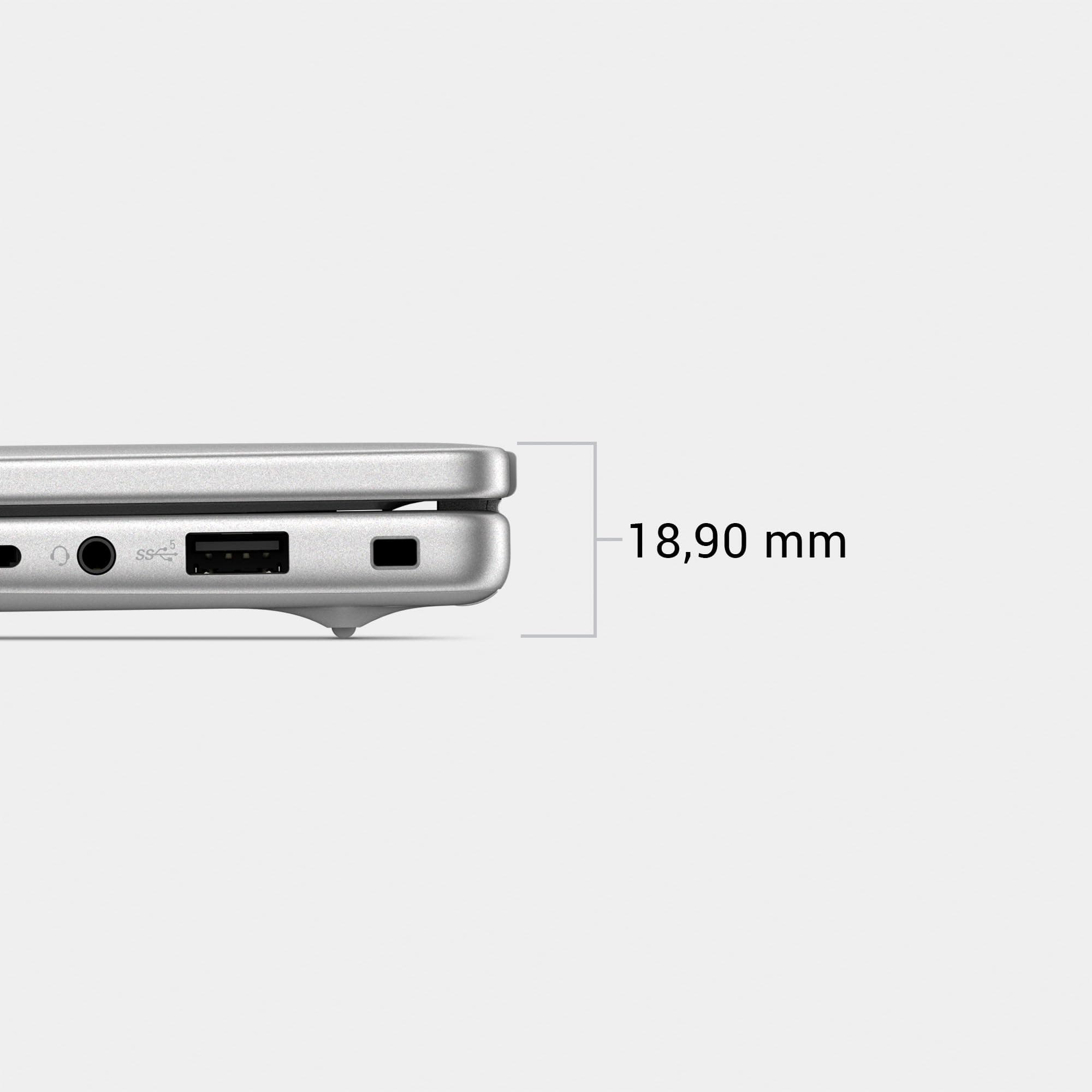 Dell 14 Laptop DC14250 14,0" 2K Display, Intel Core 5 120U, Intel Graphics, 16GB RAM, 512GB SSD, Windows 11 Home, Fingerabdrucksensor, Deutsches QWERTZ-Backlit-Keyboard, Wi-Fi 6, HDMI, USB-C – Silber Intel Core 5-120U (10 cores, up to 5.0 GHz) 16 GB 512GB SSD Bild 8