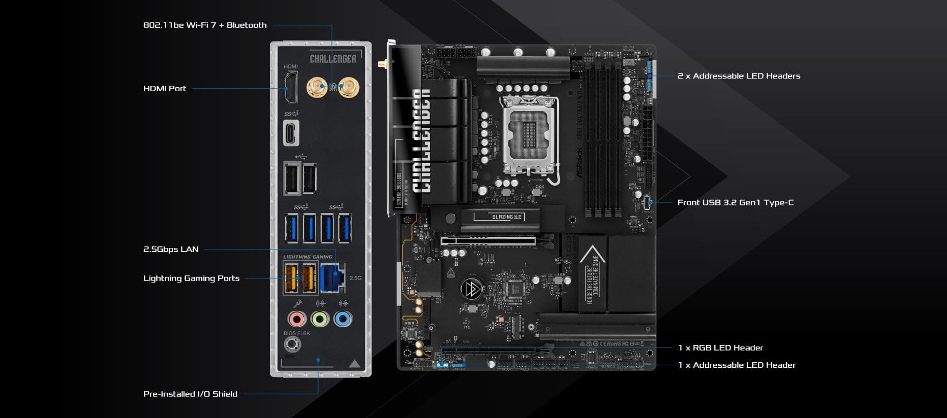 MB ASRock Intel 1851 B860 Challenger WiFi Bild 5