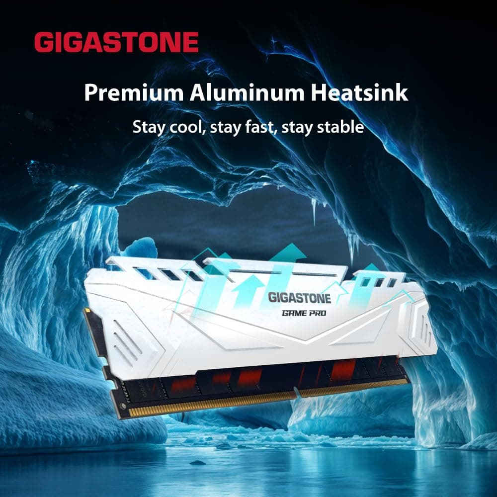 【DDR5 RAM】GIGASTONE Game PRO 64GB Kit (4x16GB) DDR5 6000MHz PC5-48000 CL40-40-40-76 XMP 3.0 AMD Expo 1.3v UDIMM 288 Pin Unbuffered Non ECC High Performance Gaming Desktop Memory - Weiß Bild 5