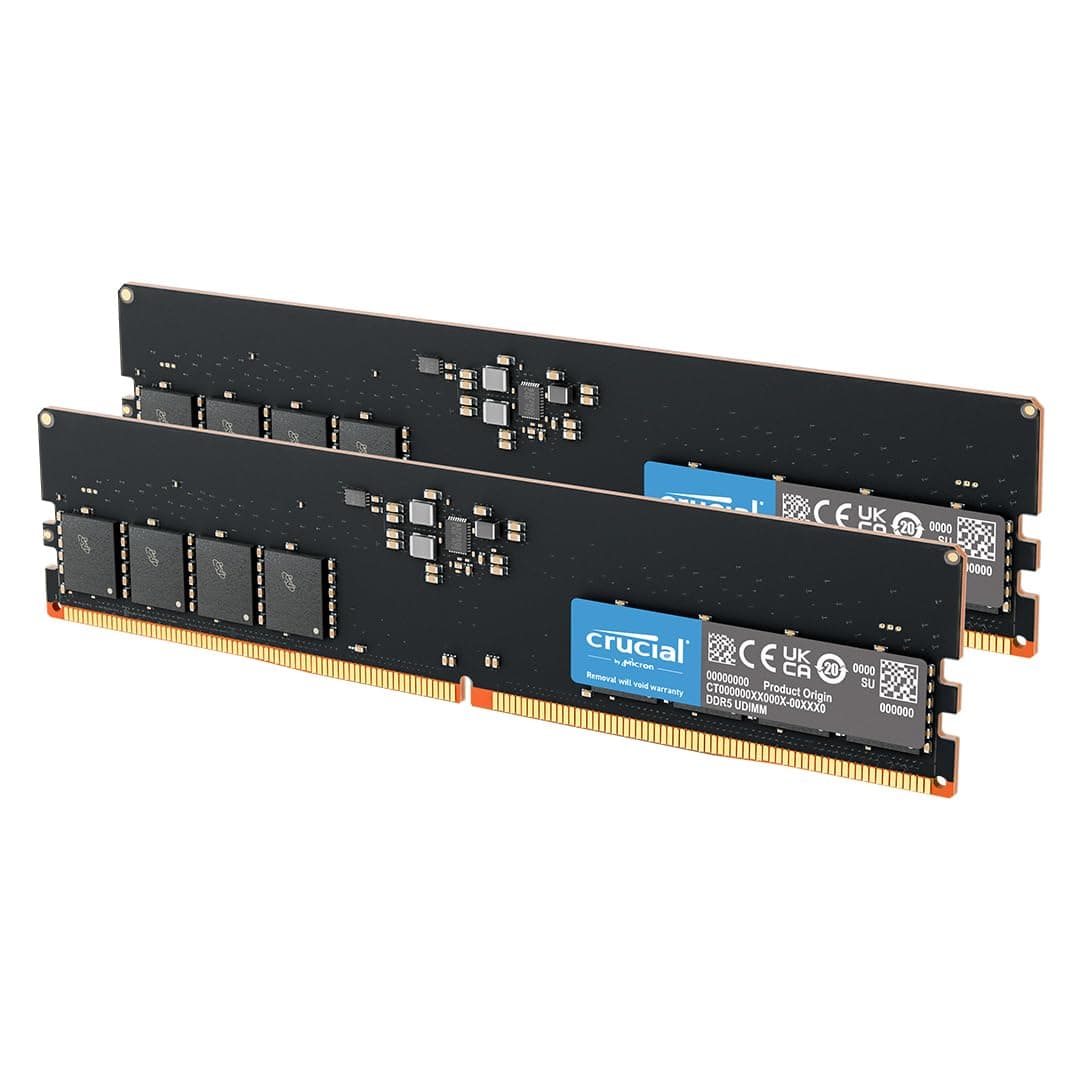Crucial DDR5 RAM 32GB Kit (2x16GB) 5600MHz, PC Computer Arbeitsspeicher, (auch 5200MHz / 4800MHz) CL46 - CT2K16G56C46U5 Bild 2