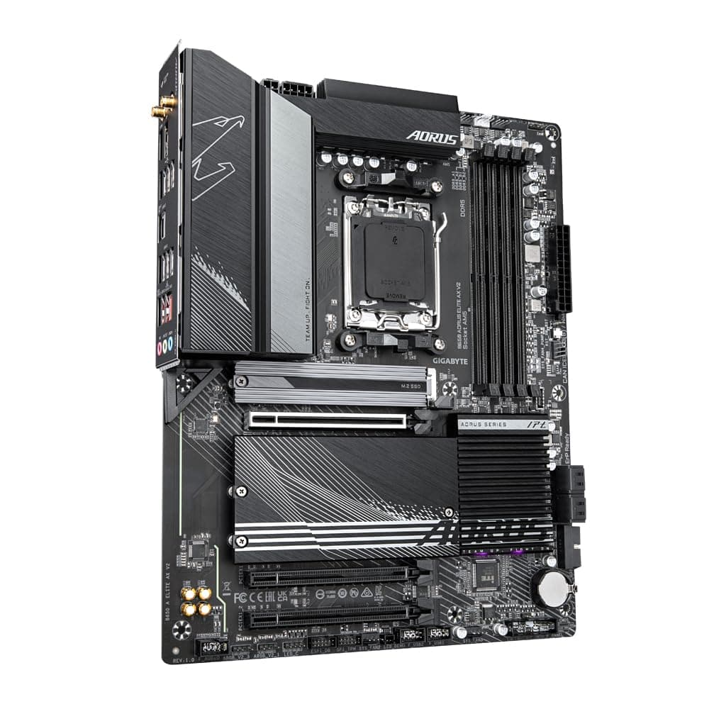 GIGABYTE B650 AORUS Elite AX V2 Mainboard - AMD Ryzen 9000er-Serie, 12+2+2 Phasen VRM, bis zu 8000 MHz DDR5 (OC), 1xPCIe 5.0 + 2xPCIe 4.0 M.2, 2,5 GbE LAN, WiFi 6E, USB 3.2 Gen 2 Bild 3
