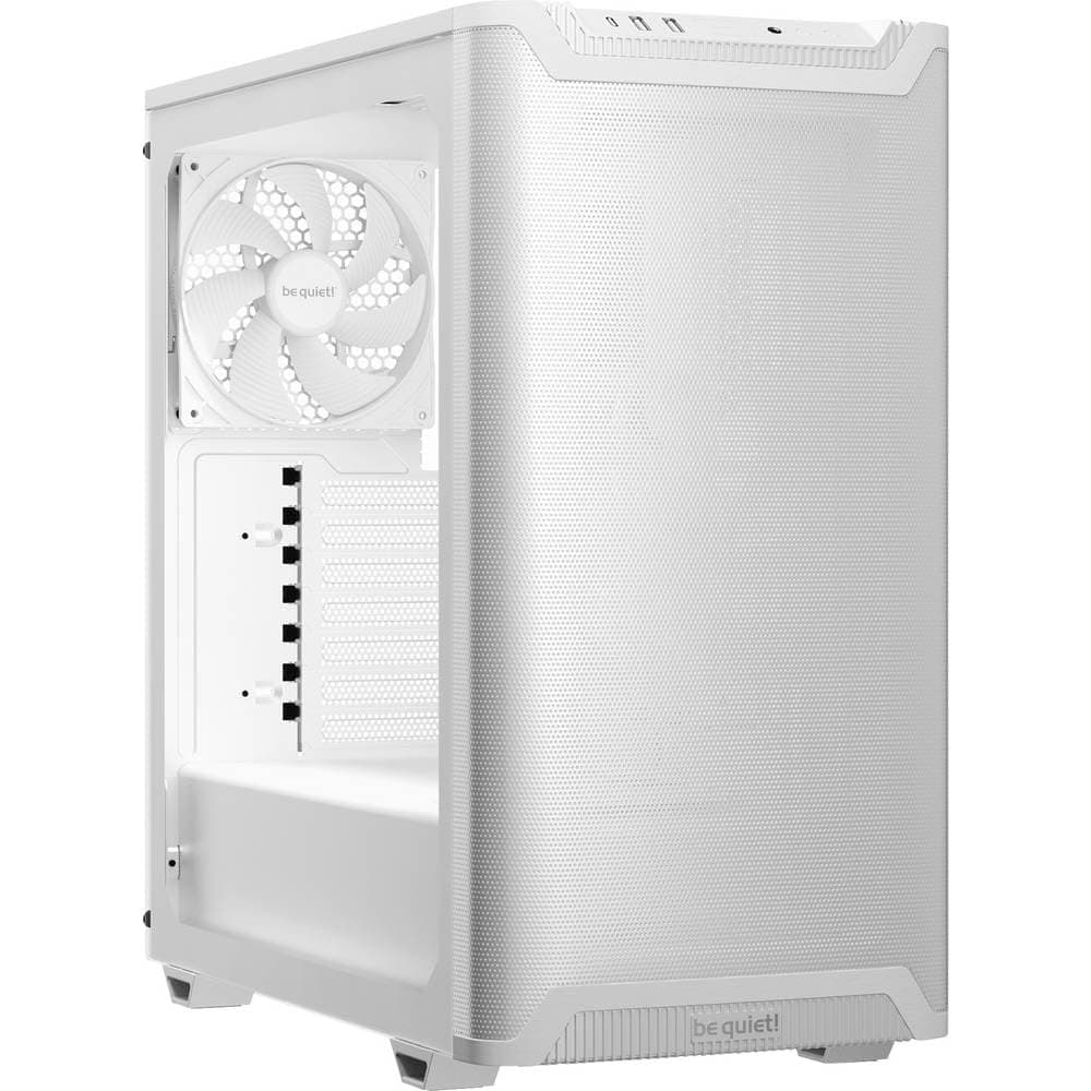 be quiet! Pure Base 501 Airflow Window White PC-Gehäuse, 2 vorinstallierte Pure Wings 3 140mm PWM-Lüfter, hoher statischer Druck, USB 3.2 Gen. 2 Type C, geräumiges Design, Seitenfenster aus Temperglas Bild 7