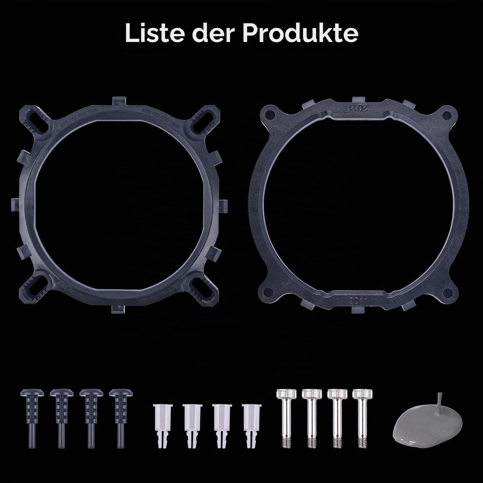 2200 U/min PWM CPU-Lüfter mit schwarzem Aluminium-CPU-Kühler für Mid-Full-Tower-Gehäuse, kompatibel mit Intel LGA 1200 115X 1366, unterstützt ASUS Aura, Mystic Light Control Bild 7