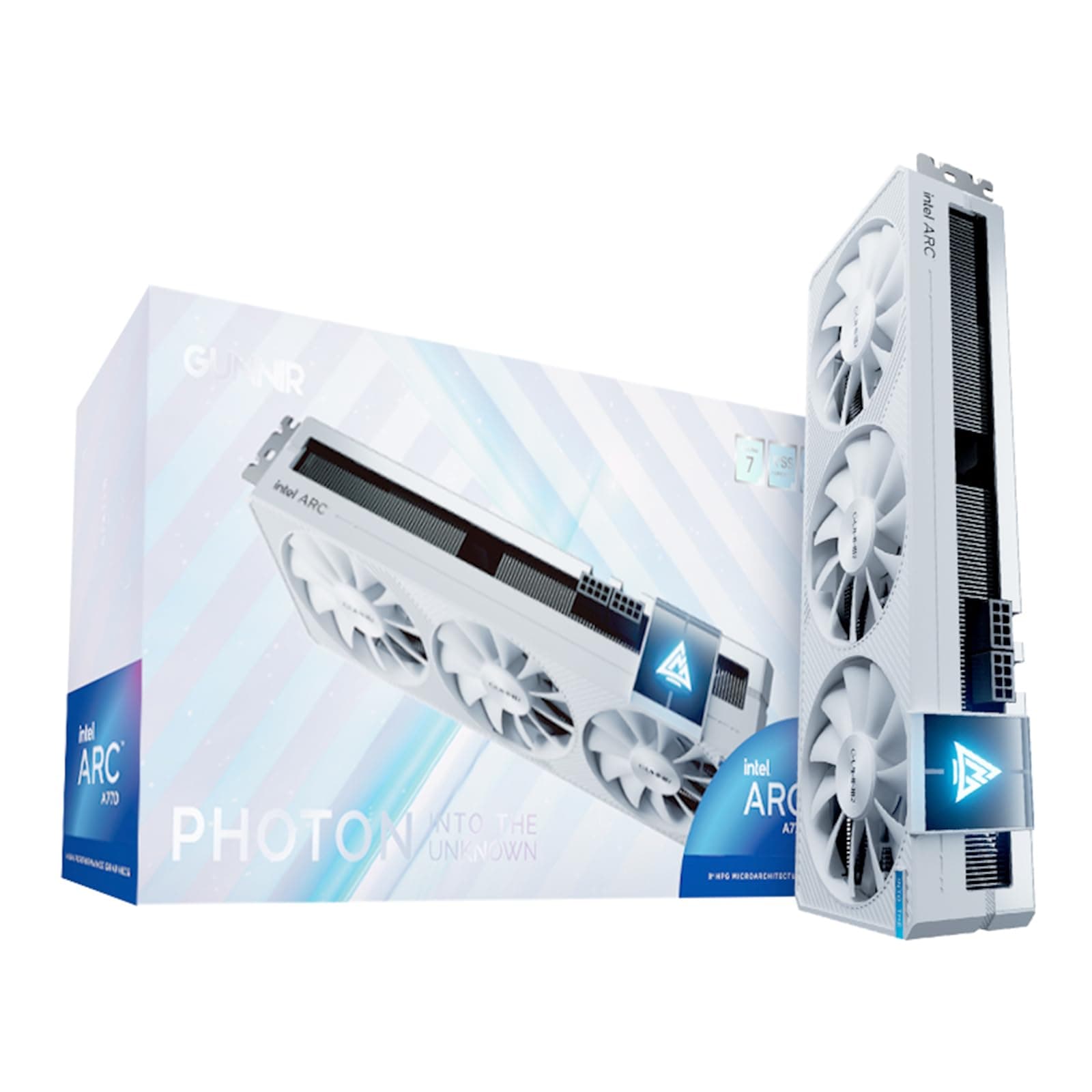 GUNNIR Intel Arc A770 Photon 16GB OC GDDR6 2400MHz Triple Fan Grafikkarte, 2400MHz GDDR6, 3xDP 2.0 + HDMI 2.0, Intel GPU für 4K Gaming & Content Creation & VR (Weiß) Bild 2