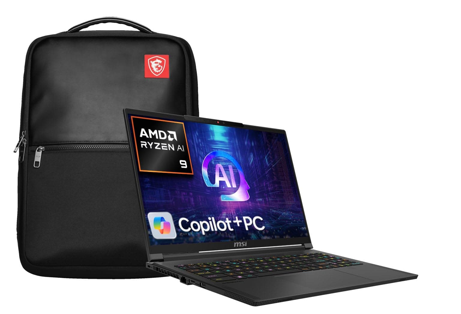 MSI Stealth A16 AI+ A3HVFG-250IT Notebook Gaming, 16" 16:10 QHD+ 240Hz, AMD Ryzen AI 9 365, RTX 4060 GDDR6 8GB, SSD 1TB PCIe4, LPDDR5x 32GB 7500MHz, WiFi 7, 99Whr, Win 11 Home [IT-Layout und Garantie Ryzen AI 9 365 16" RTX 4060