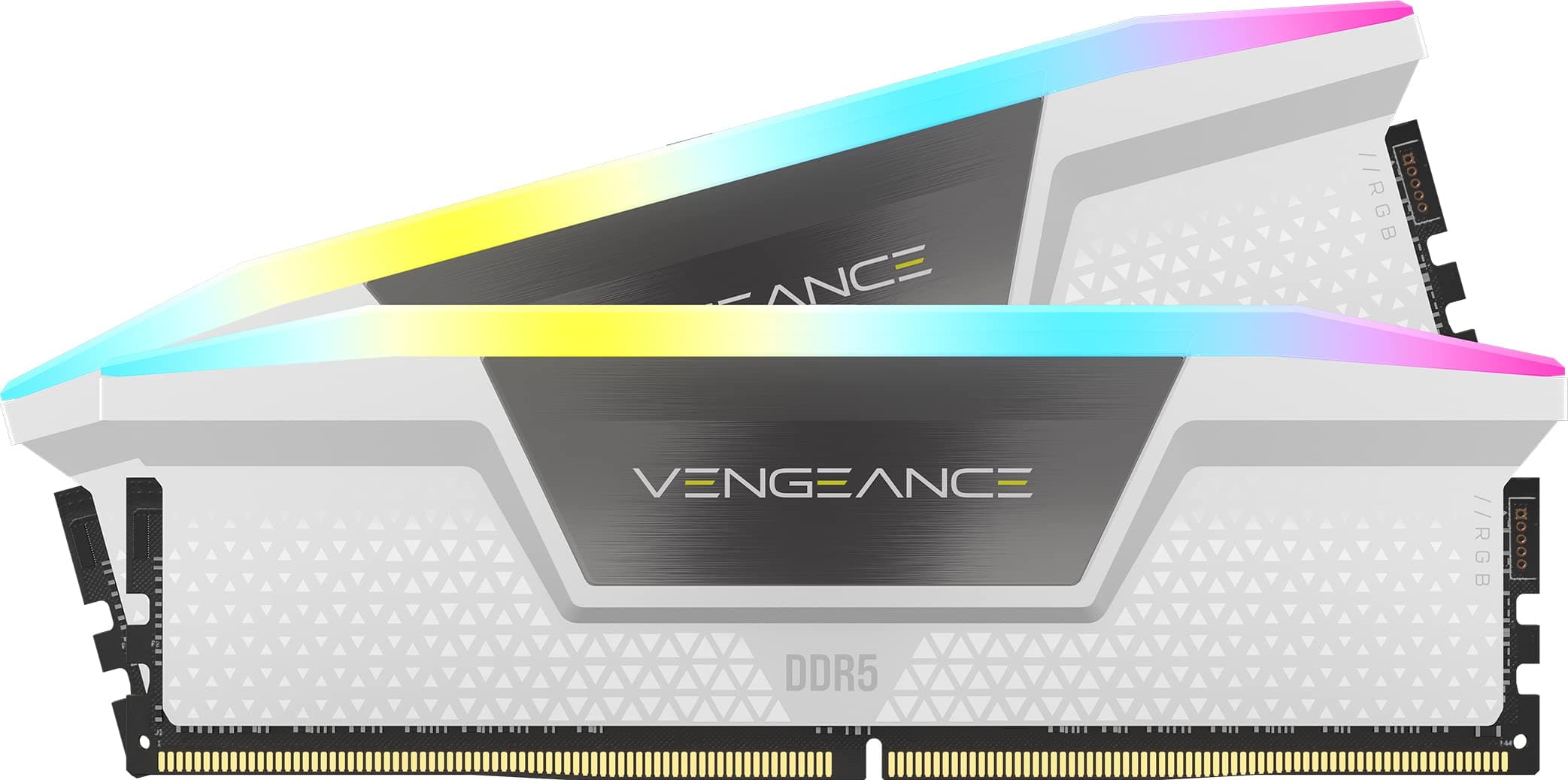 CORSAIR Vengeance RGB DDR5 RAM 32GB (2x16GB) Bis zu 6000MHz CL36 Intel XMP 3.0 Desktop-Arbeitsspeicher – Weiß (CMH32GX5M2E6000C36W) Bild 2