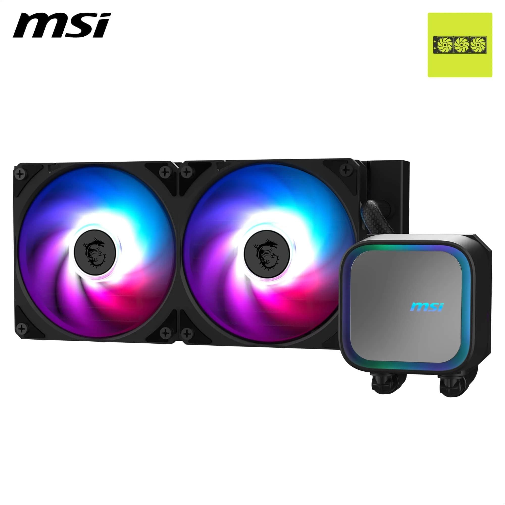 MSI MAG CORELIQUID A13 240 AIO CPU-Wasserskühler - Volle CPU-Abdeckung, verbessertes Wasserkanal-Design, CycloBlade 7, Split-Flow Radiator, Rifle-Lager Bild 3