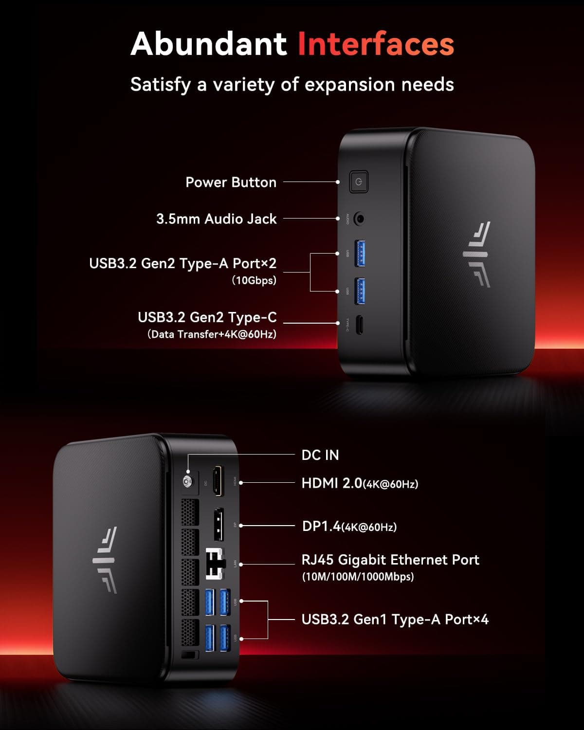 NiPoGi E3B Mini PC W-11 Pro ΑΜD Ryzen 5 7430U(Max 4.3GHz,6C/12T,Besser Als 5500U/5675U),16GB DDR4(Max 64GB)+512GB SSD,Desktop PC WiFi 6/BT 5.2/4K Triple Display/VESA Unterstützt Mini-Computer für Büro 16.0 GB 512.0 GB Bild 8
