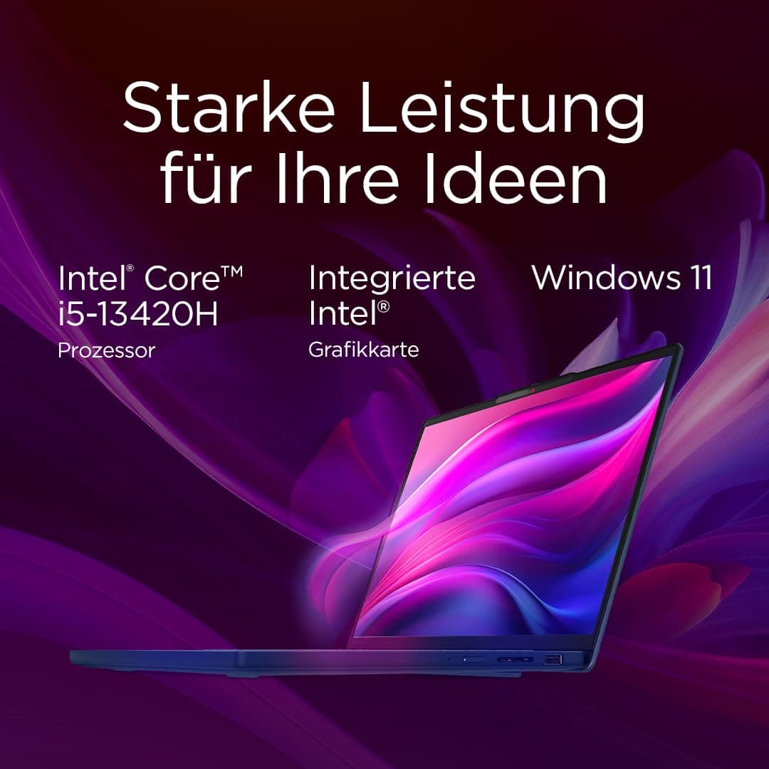 Lenovo IdeaPad Slim 3 Laptop | 15.6" WUXGA Display | Intel Core i5-13420H | 16GB RAM | 512GB SSD | Intel UHD Grafik | Windows 11 Home | QWERTZ | Cosmic Blue | 3 Monate Premium Care Bild 4