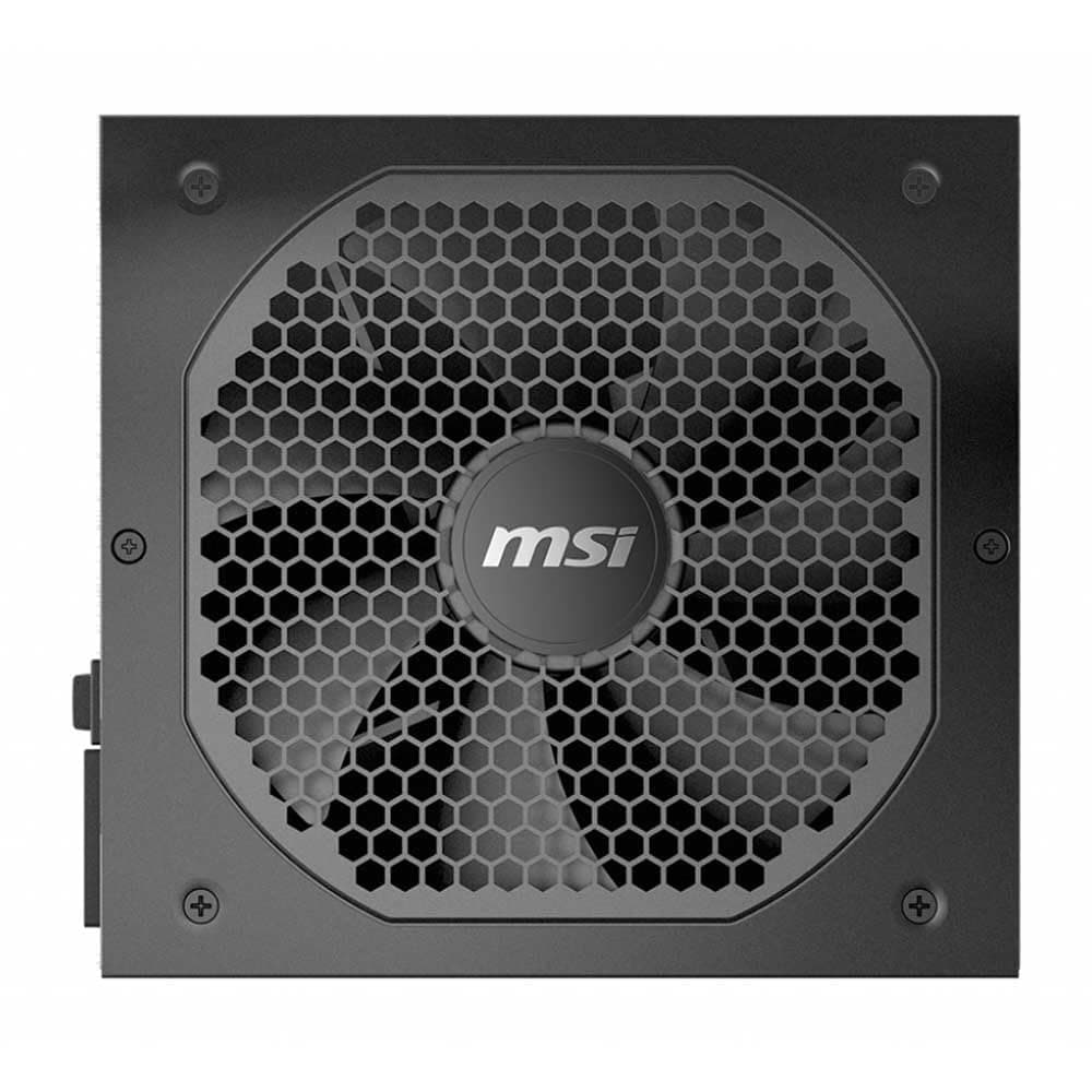 MSI MPG A650GF Netzteil, EU-Stecker, 650W, 80 Plus Gold Zertifiziert, vollmodulares ATX-Netzteil, unterstützt 2 x 6+2 GPU, japanische 105°C-Kondensatoren, Flache Schwarze Kabel Schwarz Gold modular GF 650 Watt Bild 5