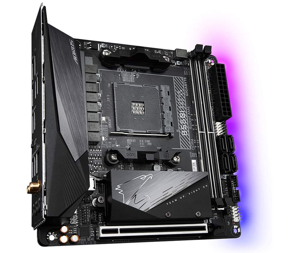 GIGABYTE B550I AORUS PRO AX Mainboard – AMD Ryzen 5000 CPUs, 8 Phasen VRM, bis zu 5300 MHz DDR4, 1xPCIe 4.0 + 1xPCIe 3.0 M.2, Wi-Fi 6E, 2.5GbE LAN, USB 3.2 Gen 2 Mini ITX Bild 5