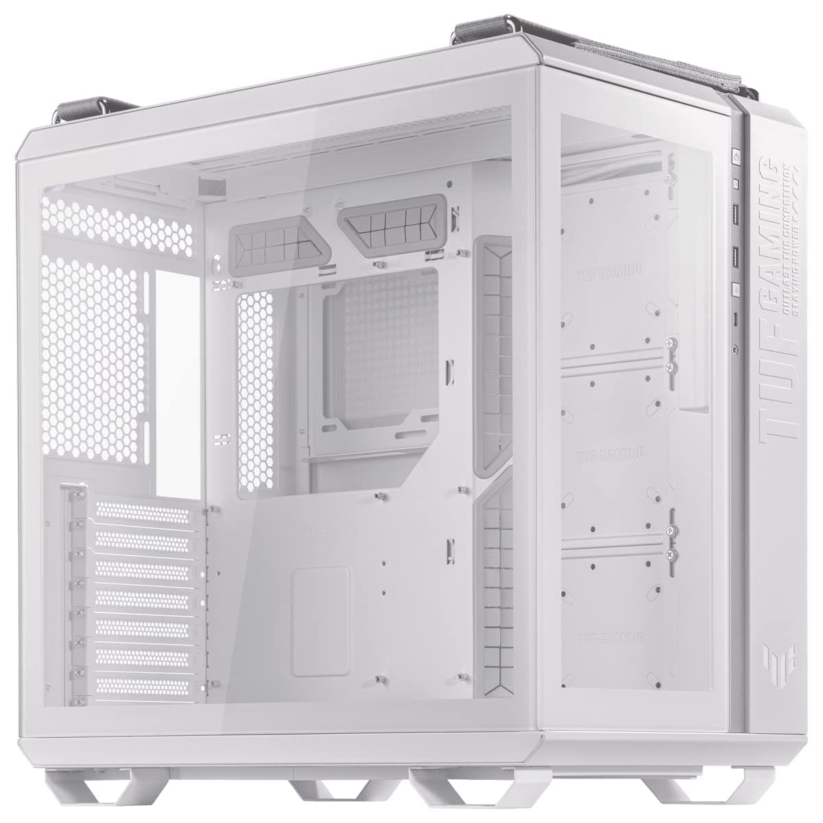 ASUS TUF Gaming GT502 Gehäuse White Edition (gehärtetes Glas, Zweikammer-Gehäuse, Panoramablick, Frontpanel High-Speed USB Typ-C​, werkzeuglose Seitenteile, weiß) Bild 2