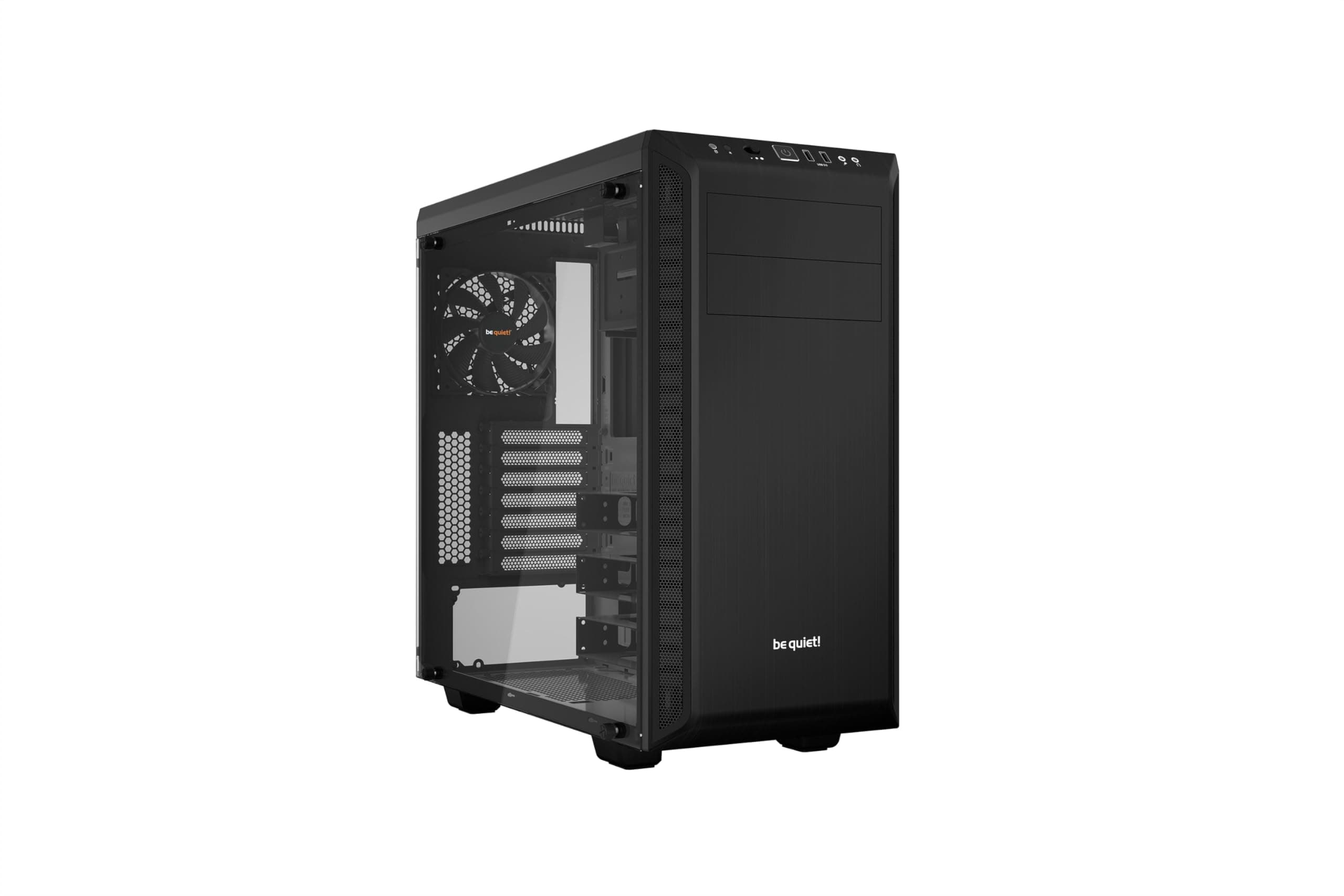 be quiet! Pure Base 600 Window Black PC-Gehäuse, 2X Pure Wings 2 Lüfter, Radiatoren bis 360mm, 3-stufige Lüftersteuerung, Seitenfenster aus Temperglas Bild 2