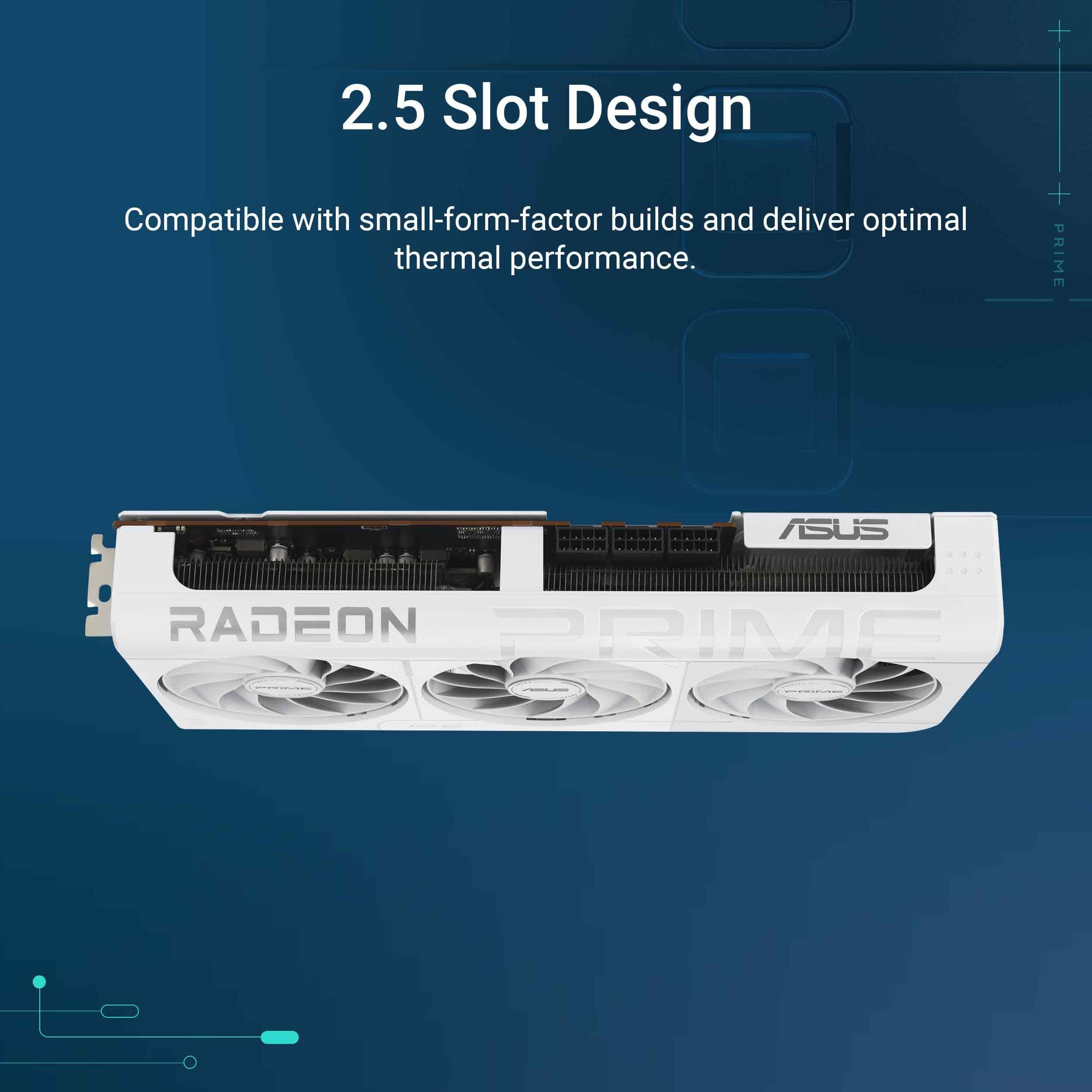 ASUS Prime Radeon RX 9070 XT White OC Edition 16GB GDDR6 Gaming Grafikkarte (AMD Radeon RX9070XT RDNA 4, 2,5-Slot, PCIe 5.0,1x HDMI 2.1b, 3X DisplayPort 2.1a, Weiß, PRIME-RX9070XT-O16G-WHITE) Bild 3