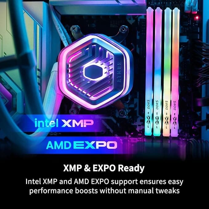 Silicon Power DDR5 64GB (2x32GB) Storm RGB 6000MT/s (PC5-48000) 288-pin CL38 1.35V UDIMM Desktop Memory Module RAM SP064GXLWU60BFDK Grau Bild 5