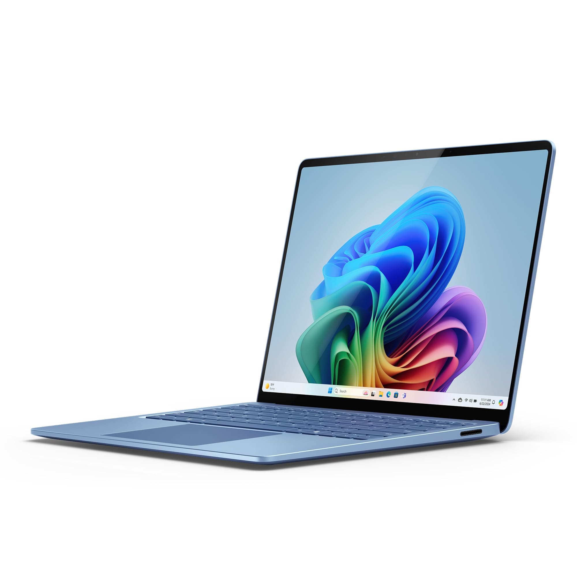 Microsoft Surface Laptop | Copilot+ PC | 13.8” Touchscreen | Snapdragon® X Elite (12 Kerne) | 16GB RAM | 512GB SSD | 7. Edition | Saphirblau Snapdragon® X Elite (12-Kern) 16GB RAM | 512GB Speicher mit Netzteil Saphirblau