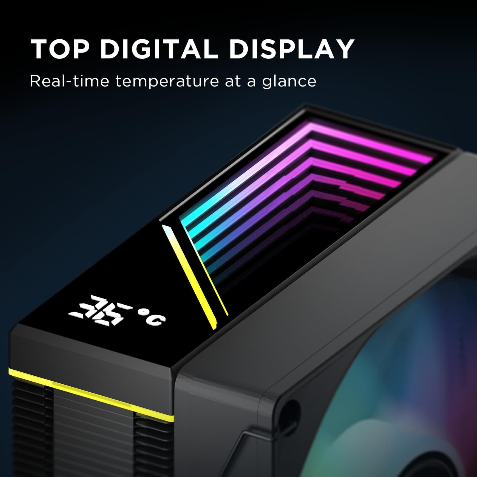 TZMRIT KF420 DGT ARGB CPU Kühler Mit Temperaturanzeige Display,für Intel LGA 1700/1200/115X/1851/1366/2011, für AMD AM4/AM5 (Black) Bild 7