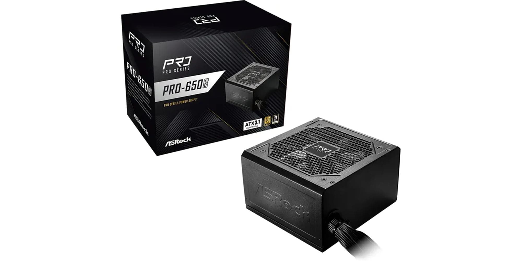 ASRock PRO-650G, 650W, ATX 3.1, 80 Plus Gold, 120mm Lüfter, 100-240V, 14x15x8.6cm Bild 2