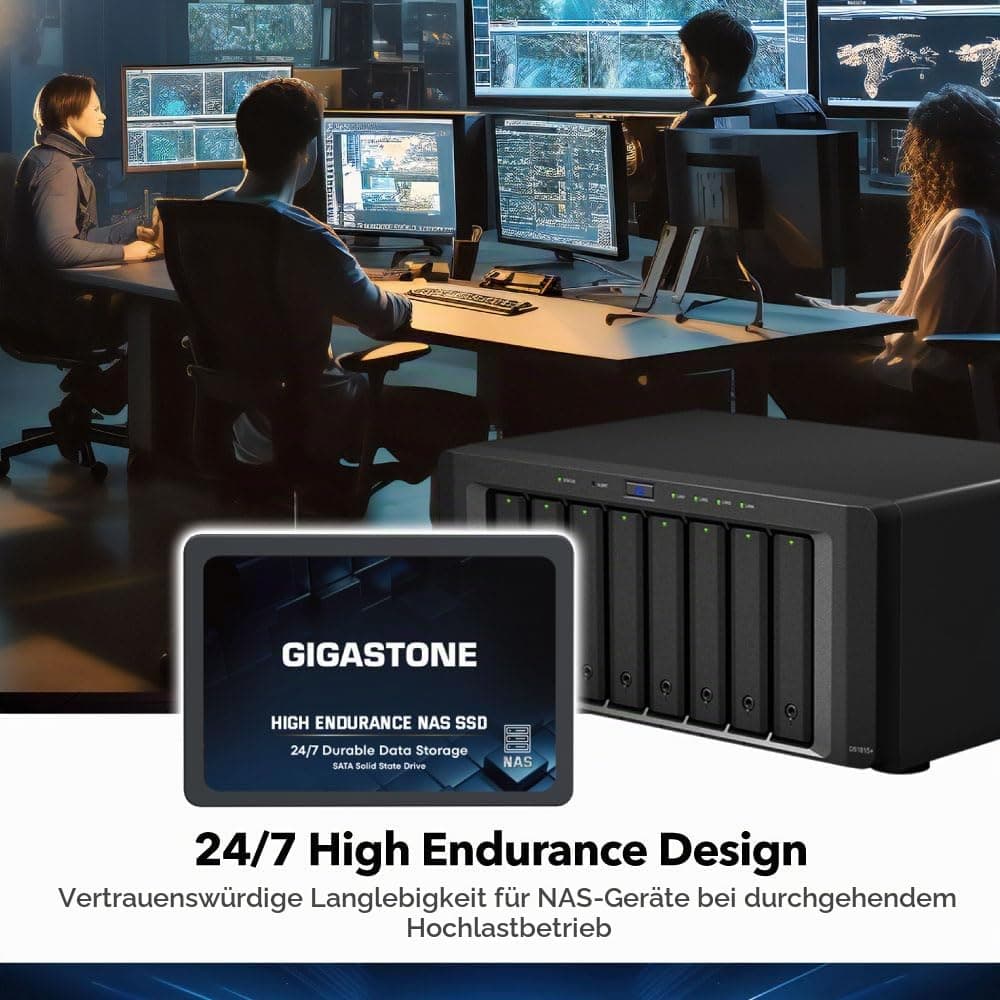 Gigastone NAS SSD 1TB SSD Festplatte TLC Hohe Dauerhaltbarkeit SSD für 24/7 Dauerbetrieb NAS-Systeme RAID 2,5 Zoll SATA III Internes Festkörper-Laufwerk SSD Caching Bild 3