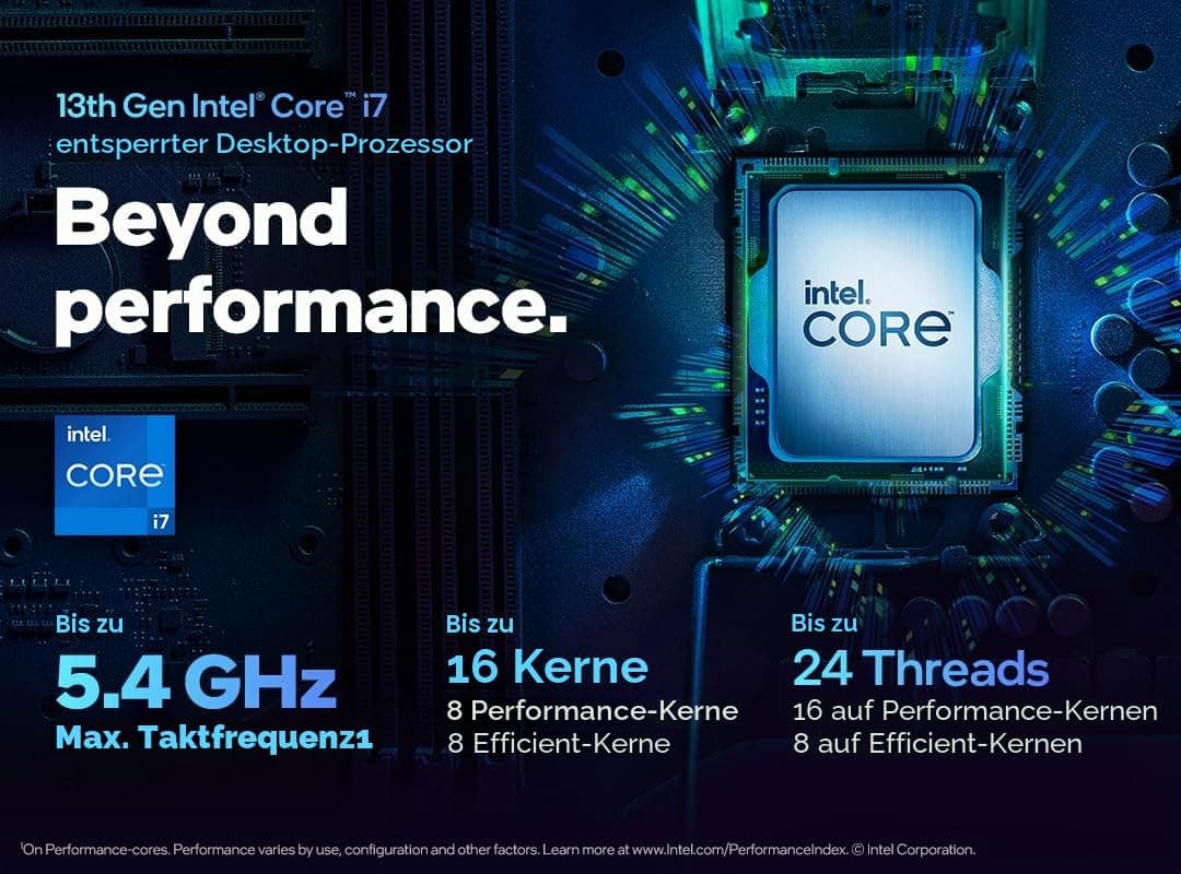 Intel Core i7-13700K Desktop-Prozessor, 16 Kerne (8 P-Kerne und 8 E-Kerne) 30 M Cache, bis zu 5,4 GHz Bild 3