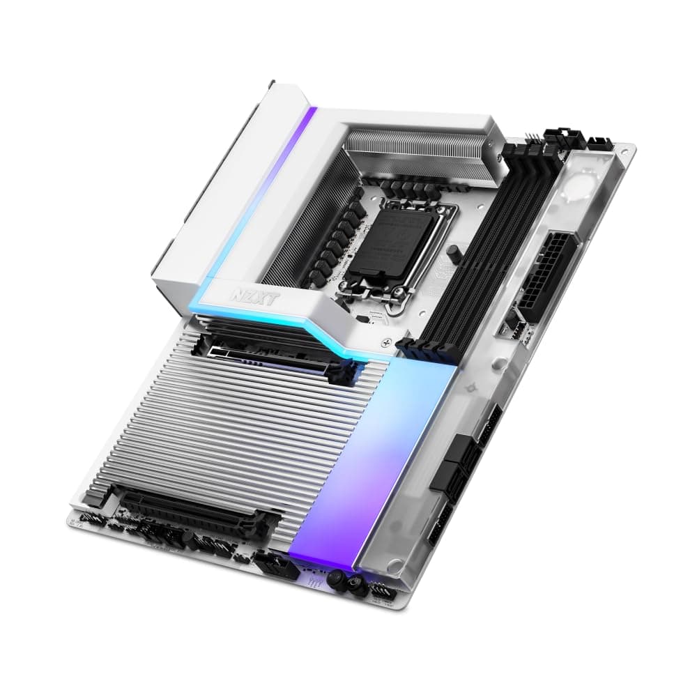 NZXT N9 Z890 - Intel Z890 LGA 1851 ATX Gaming-Mainboard für Core Ultra (Serie 2) - 20+1+1, DDR5, 5X M.2, PCIe 5.0, Wi-Fi 7, 5GbE, Thunderbolt 4 - RGB, Vollmetallabdeckung - Weißes PCB Bild 2