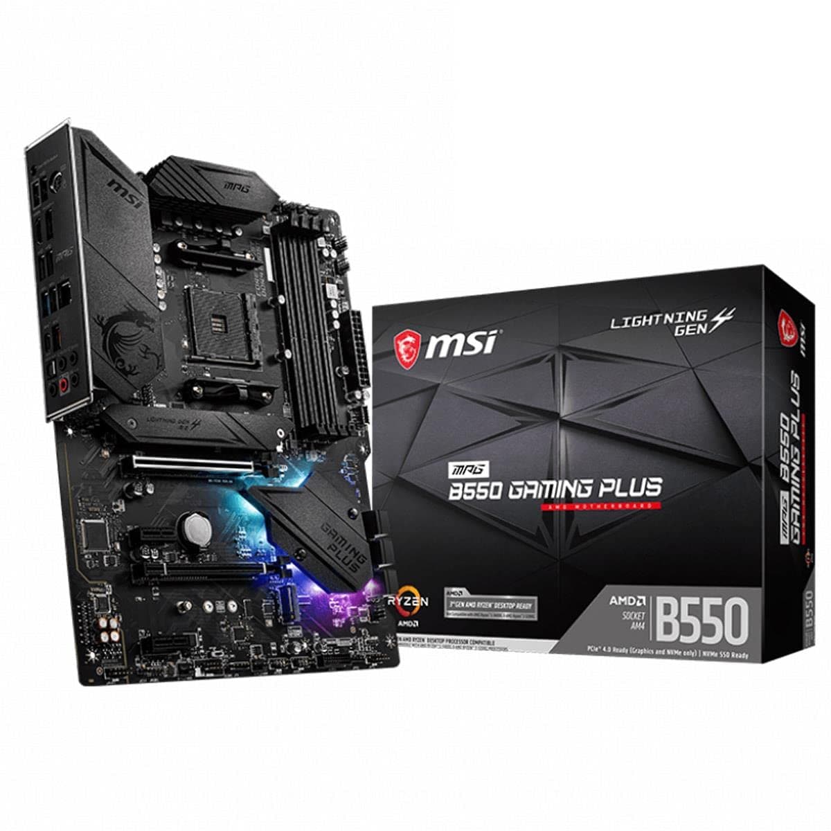 MSI MPG B550 Gaming Plus (ATX AMD AM4 DDR4 M.2 USB 3.2 Gen 2 HDMI ATX Gaming Motherboard AMD Ryzen 5000 Prozessoren ATX MPG B550 GAMING PLUS