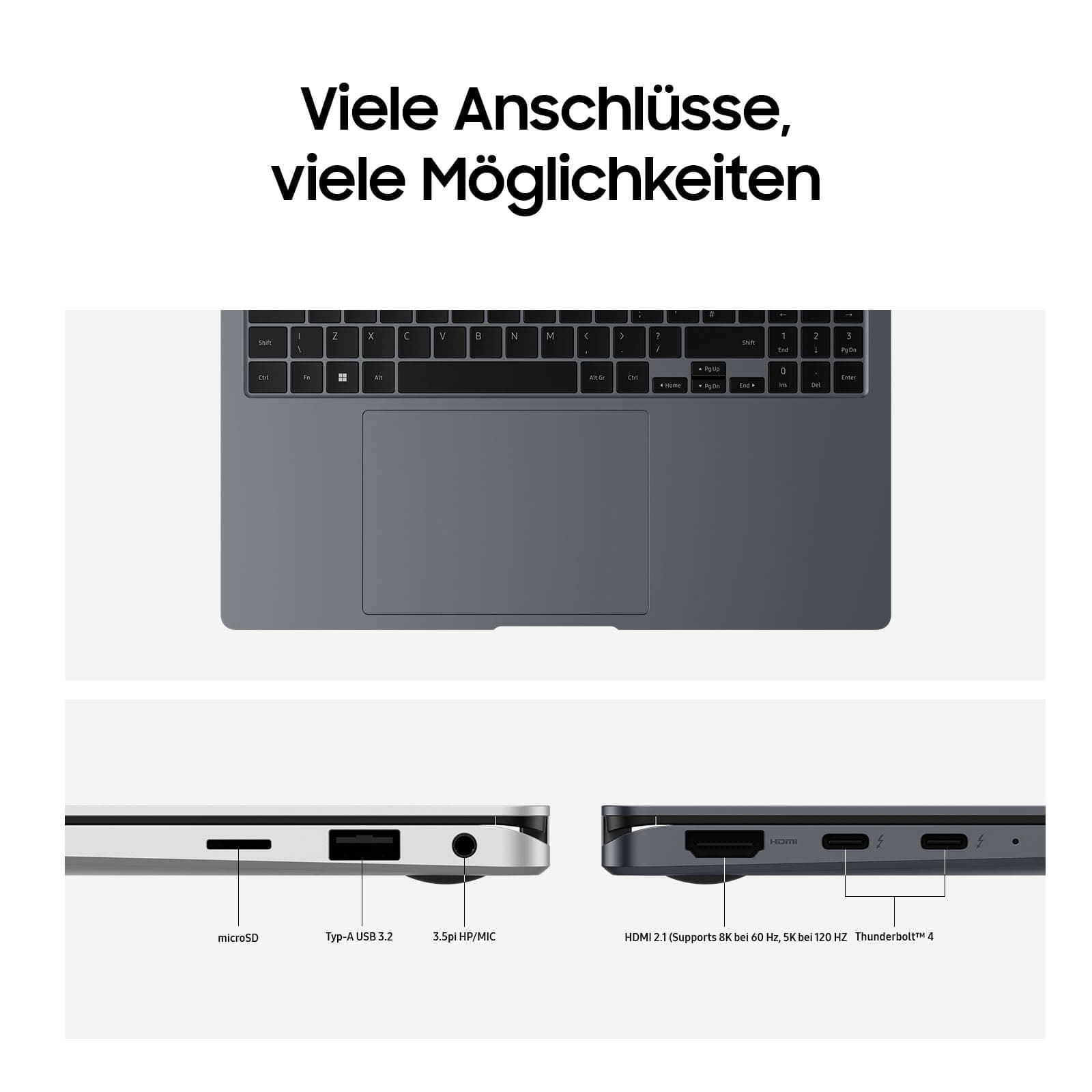 Samsung Galaxy Book4 Pro 360 Notebook, 16"-Laptop, Intel Core Ultra 7, 16 GB RAM, 512 GB, Moonstone Gray, 3 Jahre Herstellergarantie [Exklusiv auf Amazon] 16 GB RAM, 512 GB SSD Intel Core Ultra 7 Bild 5