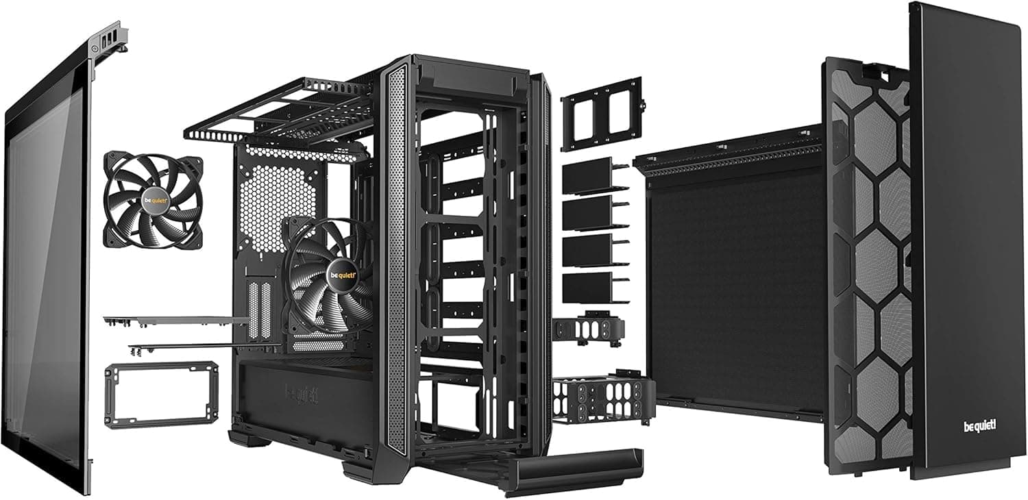 be quiet! Silent Base 601 Window Black PC-Gehäuse, 2X Pure Wings 2 140mm Lüfter, bis 360mm Radiator, E-ATX Mainboard kompatibel Bild 7