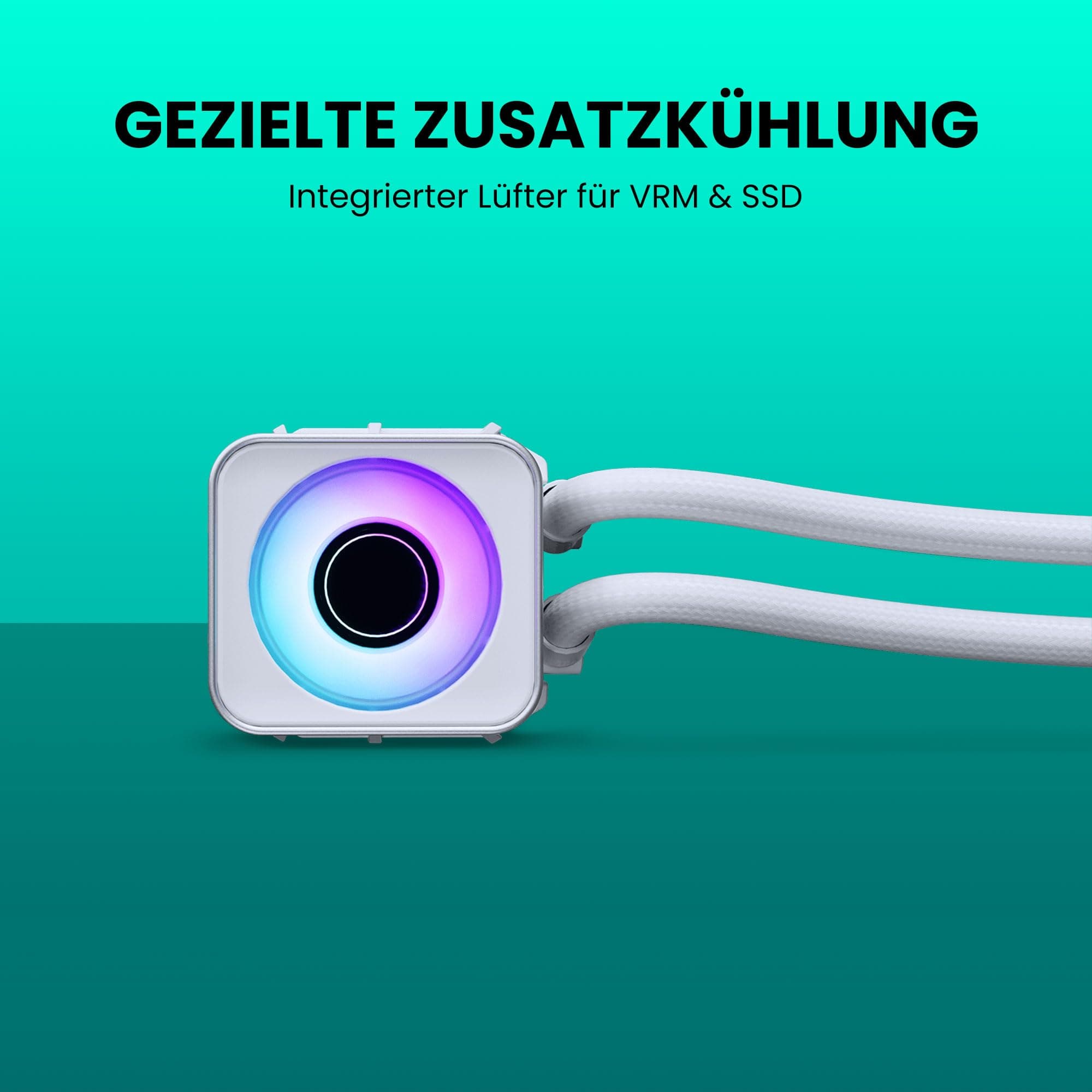 Phanteks GLACIER ONE 360D30 X2 DRGB 360mm AiO-Wasserkühlung - CPU-Kühler mit D-RGB, drei D30-Lüftern & Aluminium-Deckel – Weiß Weiß 360 Bild 3