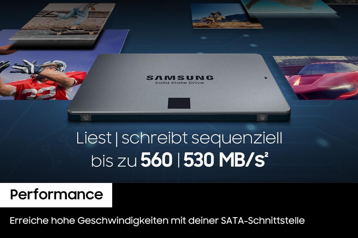 Samsung 870 QVO SATA III 2,5 Zoll SSD, 2 TB, 560 MB/s Lesen, 530 MB/s Schreiben, Interne SSD, schnelle Festplatte als Ersatz für HDD, MZ-77Q2T0BW 2 TB SSD Bild 7
