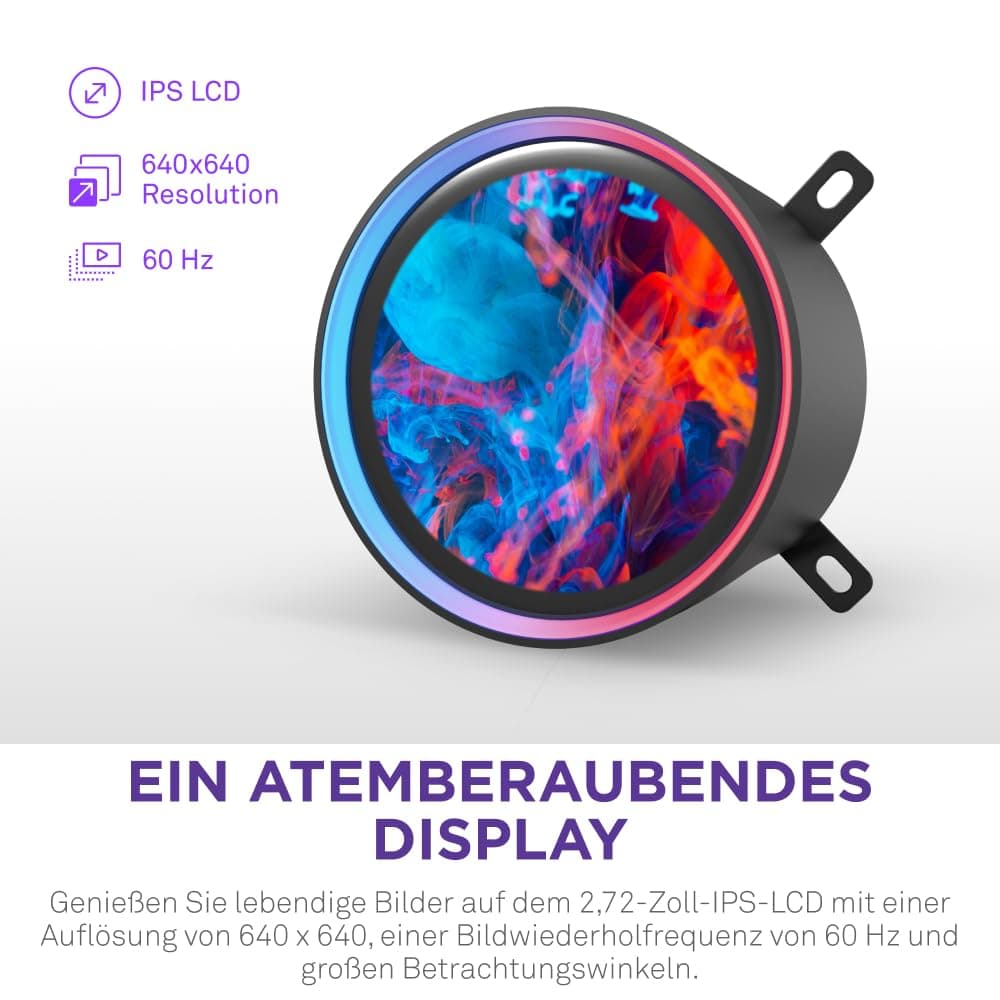 NZXT Kraken Serie – AIO CPU-Flüssigkeitskühler – Anpassbares LCD-Display – Hochleistungs-Lüfter – Kompatibel mit Intel® & AMD® Sockel – Elite 360 RGB – Schwarz Kraken Elite RGB 2024 360mm Schwarz Bild 5
