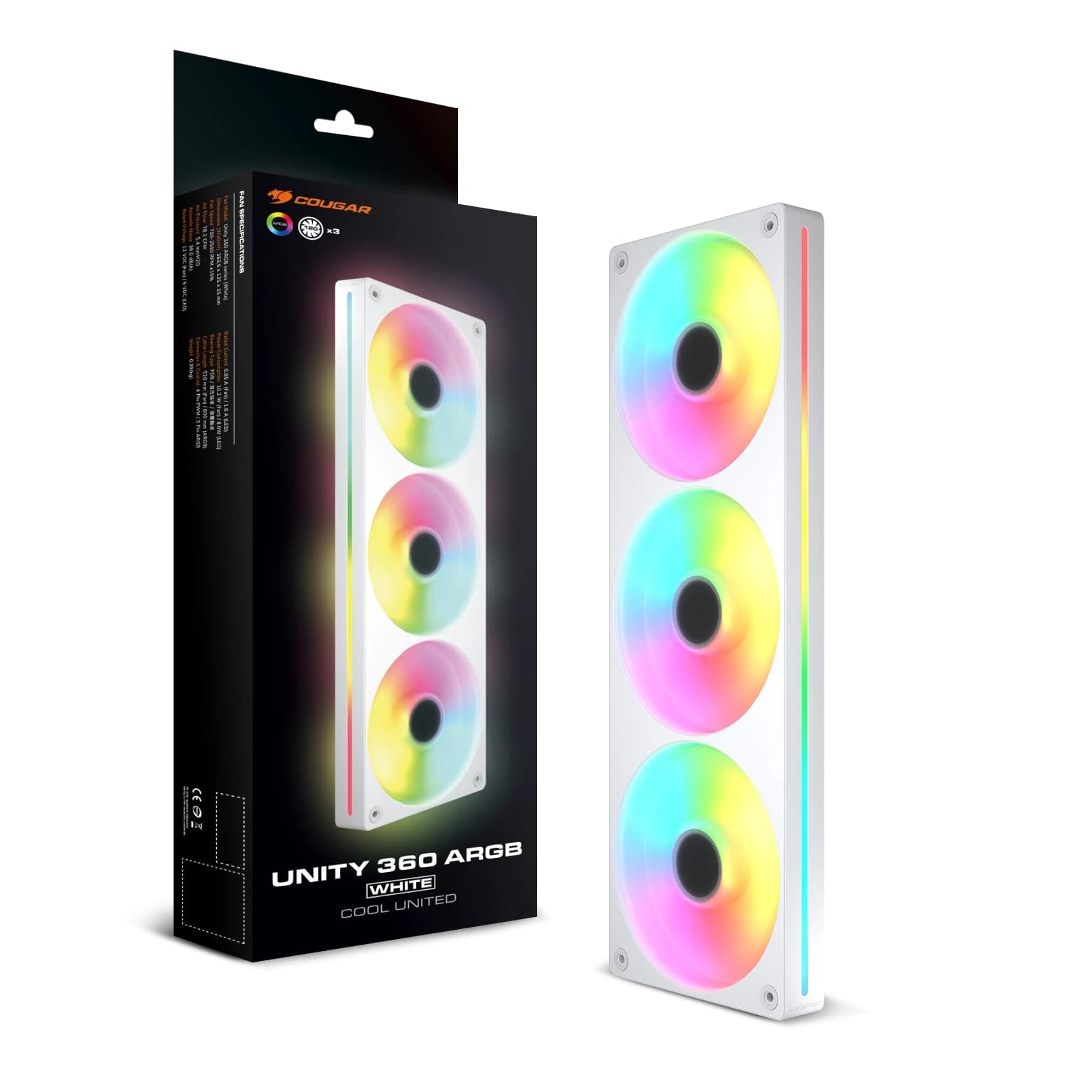 COUGAR Unity ARGB Single-Frame-PWM-Lüfter 360 Reverse White Bild 5