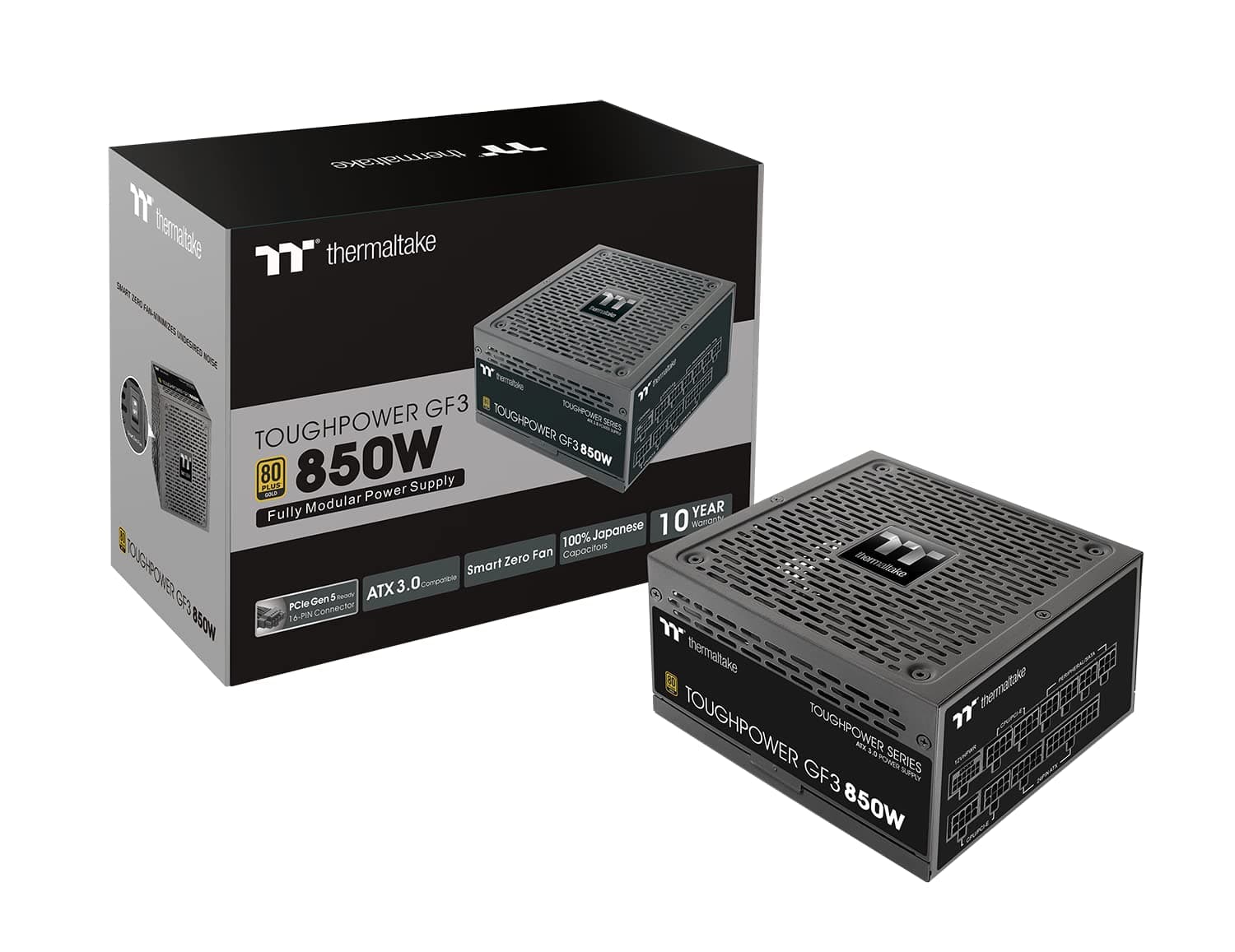 Thermaltake Toughpower GF3 850W | PC-ATX-3.0-Netzteil | PCIe Gen 5.0 | 80-Plus-Gold | voll-modular | leiser 140 Lüfter | EU Zertifiziert Bild 2