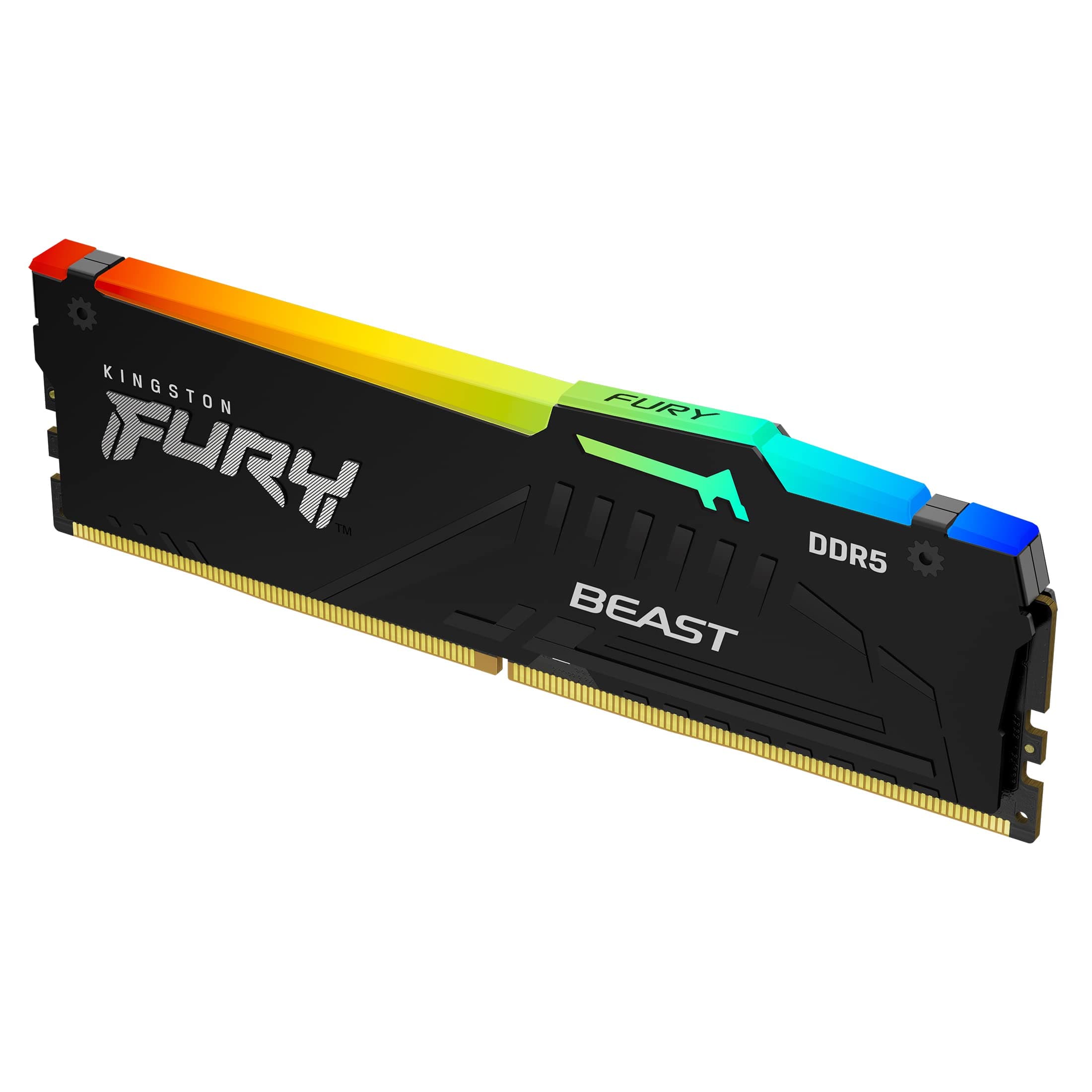 Kingston FURY Beast Schwarz RGB 16GB 6000MT/s DDR5 CL36 DIMM Desktop Gaming Speicher Einzelnes Modul - KF560C36BBEA-16 Schwarz 16GB Einzelnes Modul 6000MT/s - AMD EXPO Certified