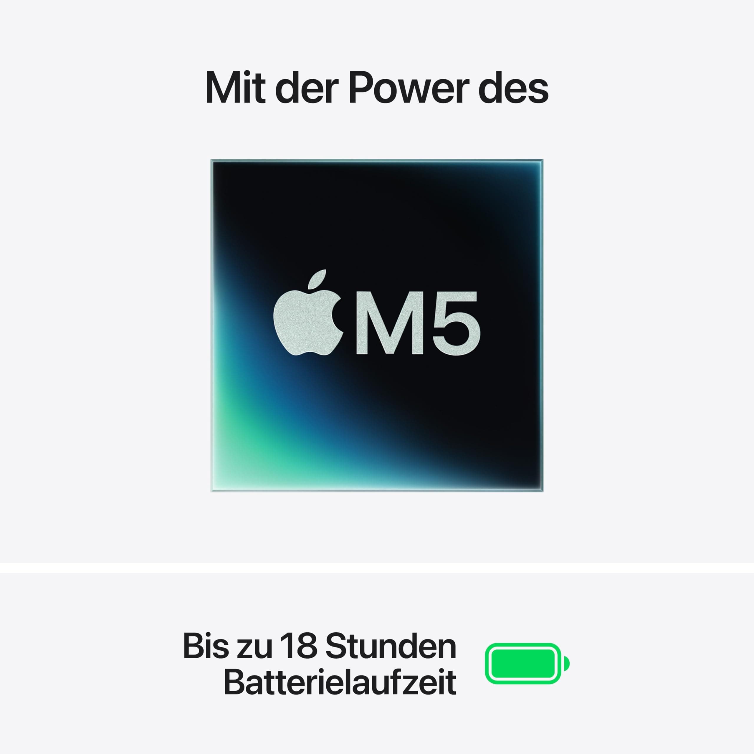 Apple 15" MacBook Air Laptop, M5 Chip mit 10‑Core CPU und 10‑Core GPU: Entwickelt für KI, 15,3" Liquid Retina Display, 16 GB gemeinsamer Arbeitsspeicher, 512 GB SSD, Touch ID, WLAN 7; Himmelblau 16 GB RAM 512 GB Himmelblau MacBook Air ohne Netzteil Bild 2
