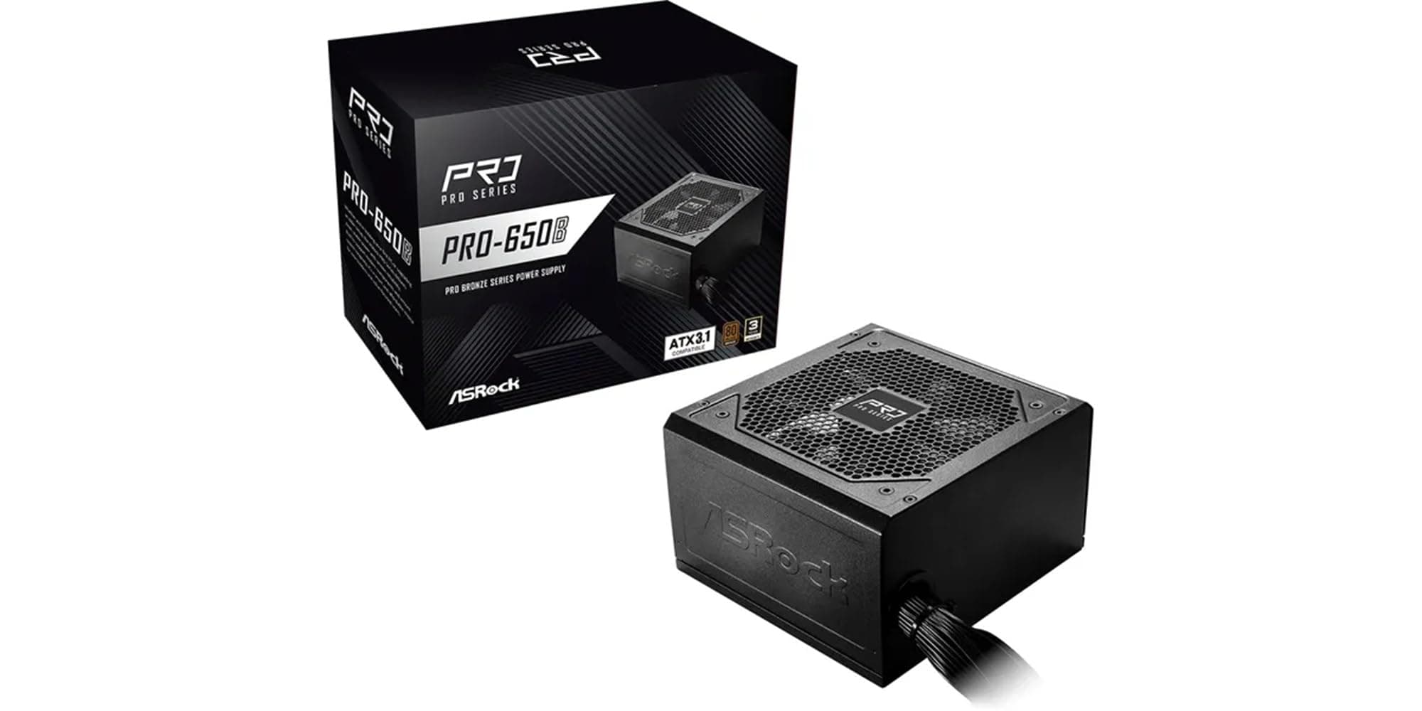 ASRock PRO-650B, 650W, ATX 3.1, 80 Plus Bronze, 120mm Lüfter, 100-240V, 140x150x86mm Bild 2