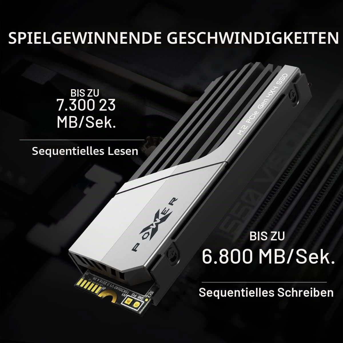 Silicon Power 1TB XS70 – funktioniert mit PlayStation 5, Nvme PCIe Gen4 M.2 2280 interne Gaming SSD W/R bis zu 7.300 MB/6.000/s (SP01KGBP44XS7005) Bild 3