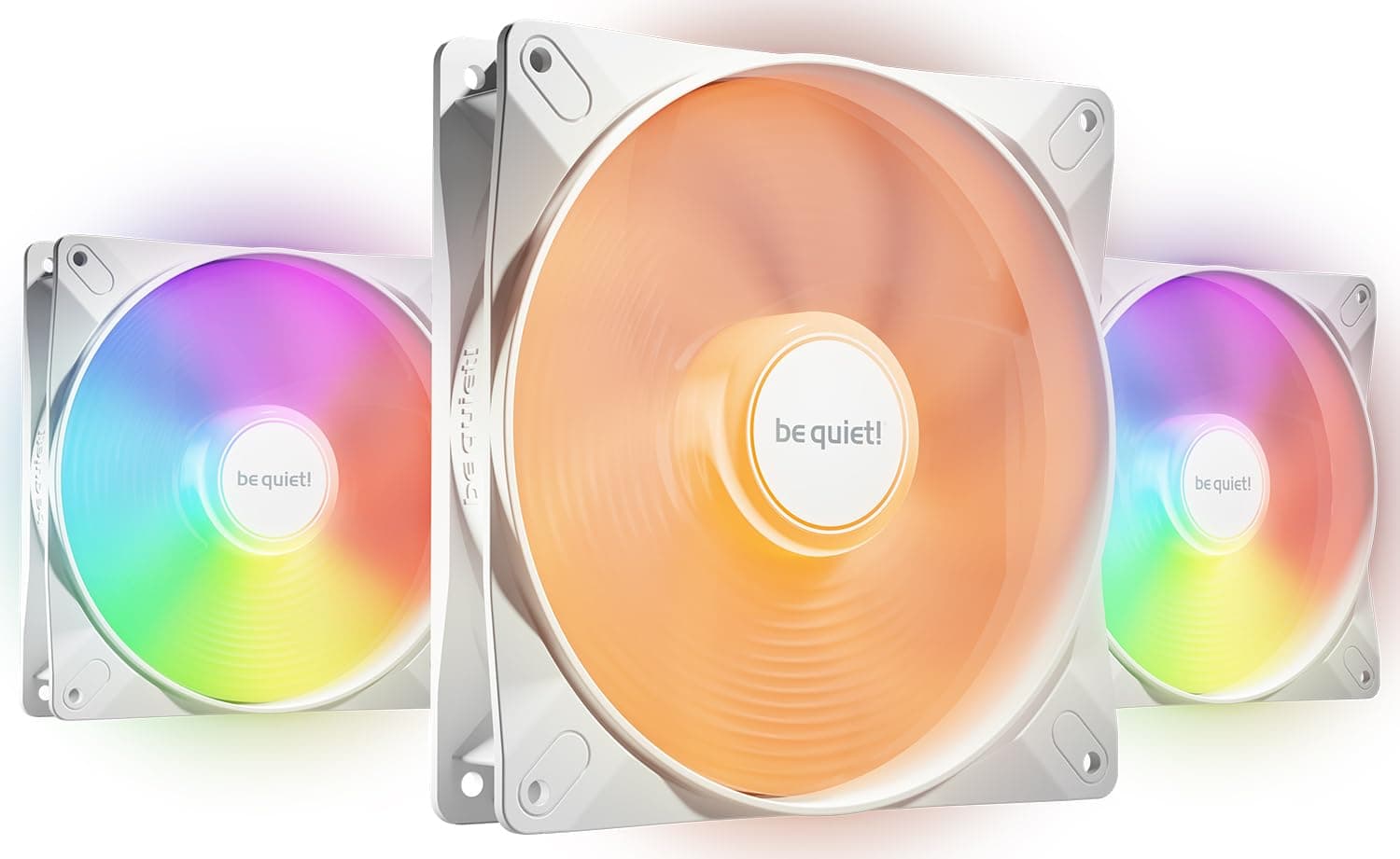 be quiet! Light Wings LX 140mm PWM White Lüfter, Enthält 3 Lüfter, Beleuchteter Hub und mattierte Lüfterblätter, vielzählige Farben und Effekte, ARGB-Kabel mit Möglichkeit zur Reihenschaltung Bild 2