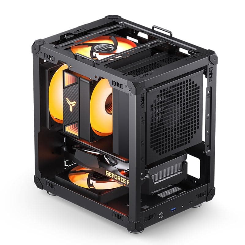 Jonsbo C6-ITX PC-Gehäuse Mini-Tower Schwarz – kompakt, Mini-ITX, GPUs bis 255 mm, CPU-Kühler bis 75 mm, bis zu 3 Lüfter, USB-C Front I/O Bild 3