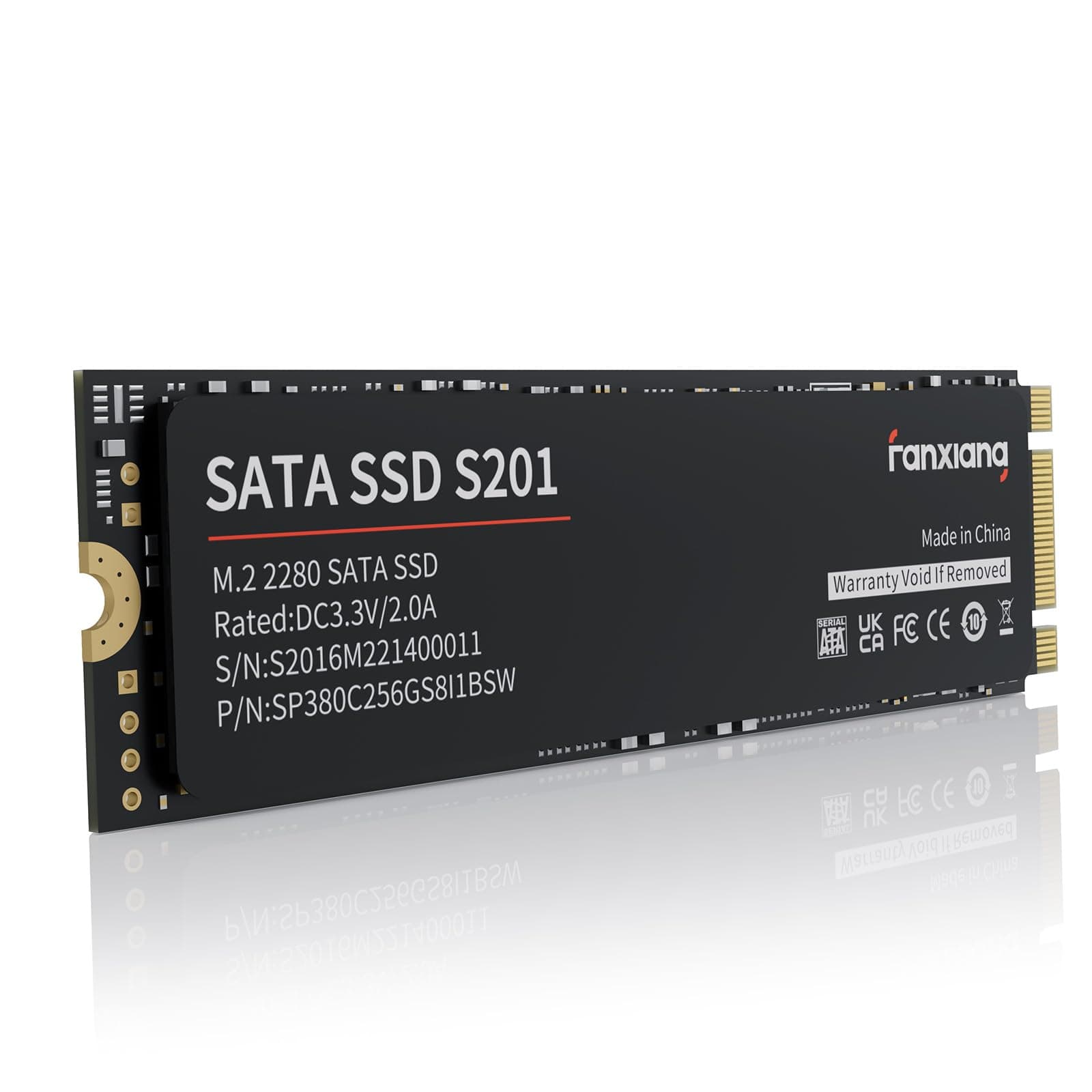 fanxiang S201 M.2 SATA SSD Interne Festplatte M.2 2280 SATA III, 550MB/s Lesen, 420MB/s Schreiben, mit SLC Cache und TLC 3D-NAND, ideal für Notebook, Ultrabook und Tragbare Geräte (128GB) Bild 2