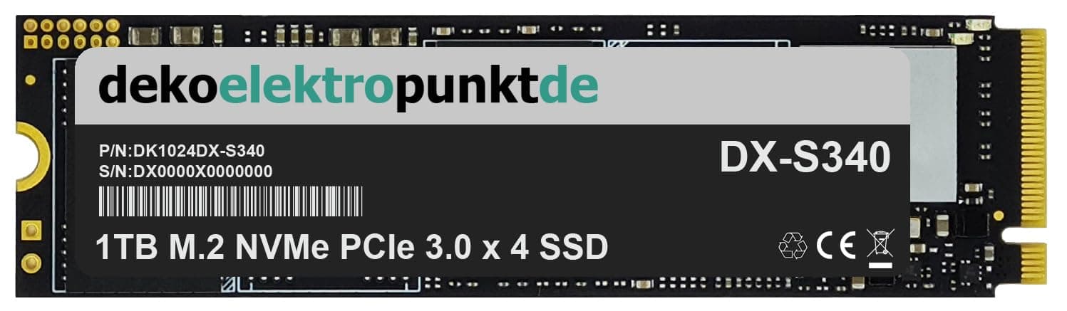 1TB M.2 NVMe Gen3 SSD Festplatte passend für ASUS TUF Gaming X670E-Plus Mainboard, Alternatives Ersatzteil 2280 PCIe 3.0 x 4 1TB - PCIe 3.0 x4