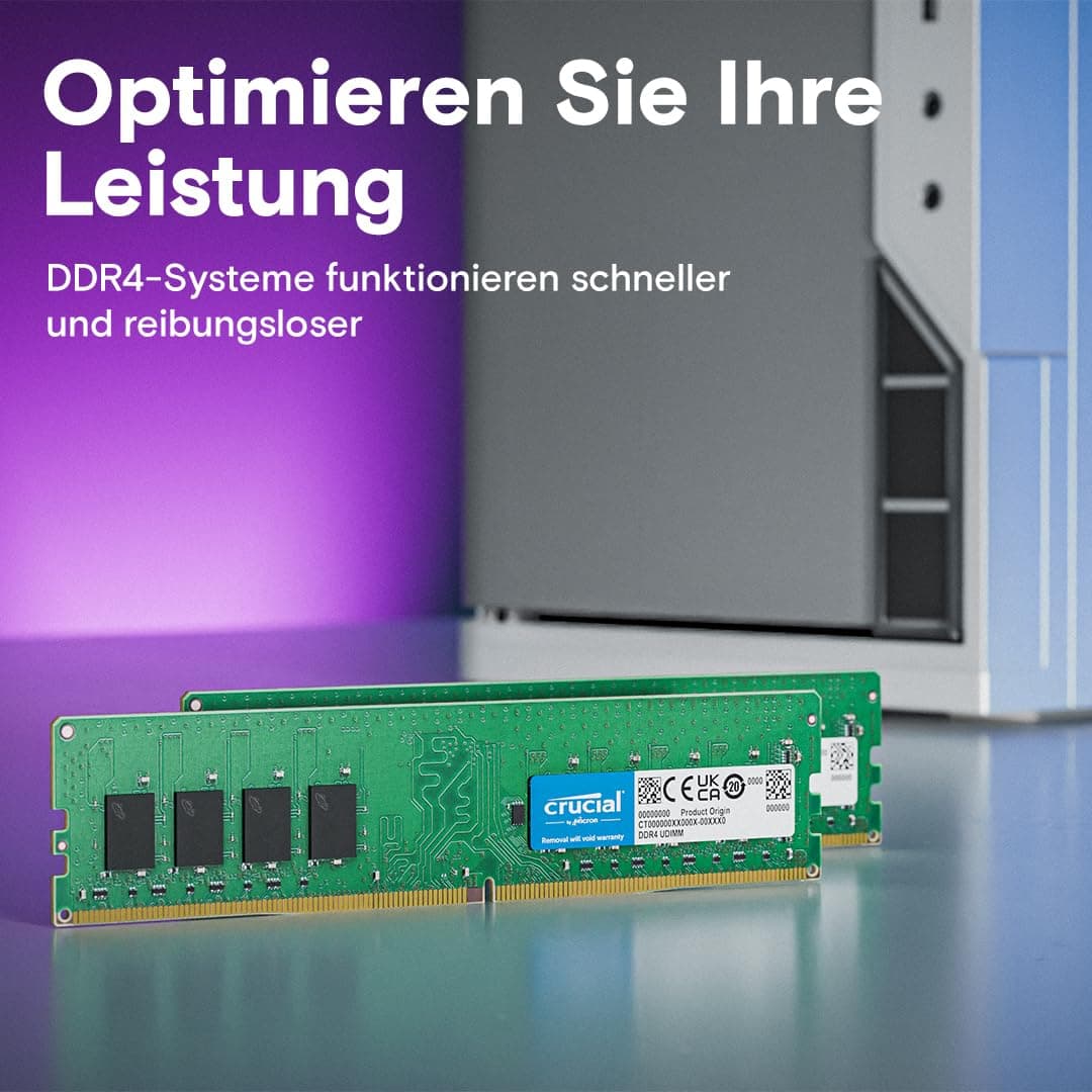 Crucial DDR4 RAM 32GB 3200MHz CL22, PC Computer Arbeitsspeicher, (auch 2933MHz / 2666MHz) - CT32G4SFD832A 3200MHz 32GB Bild 5