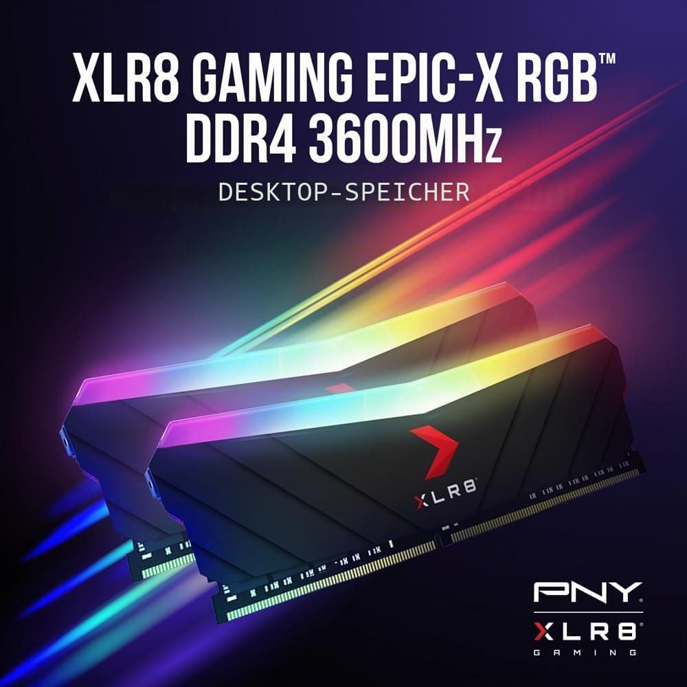 PNY XLR8 Gaming Epic-X RGB™ DDR4 3600MHz 16GB (2x8GB) RAM Kit of Desktop Memory MD16GK2D4360018XRGB Bild 3