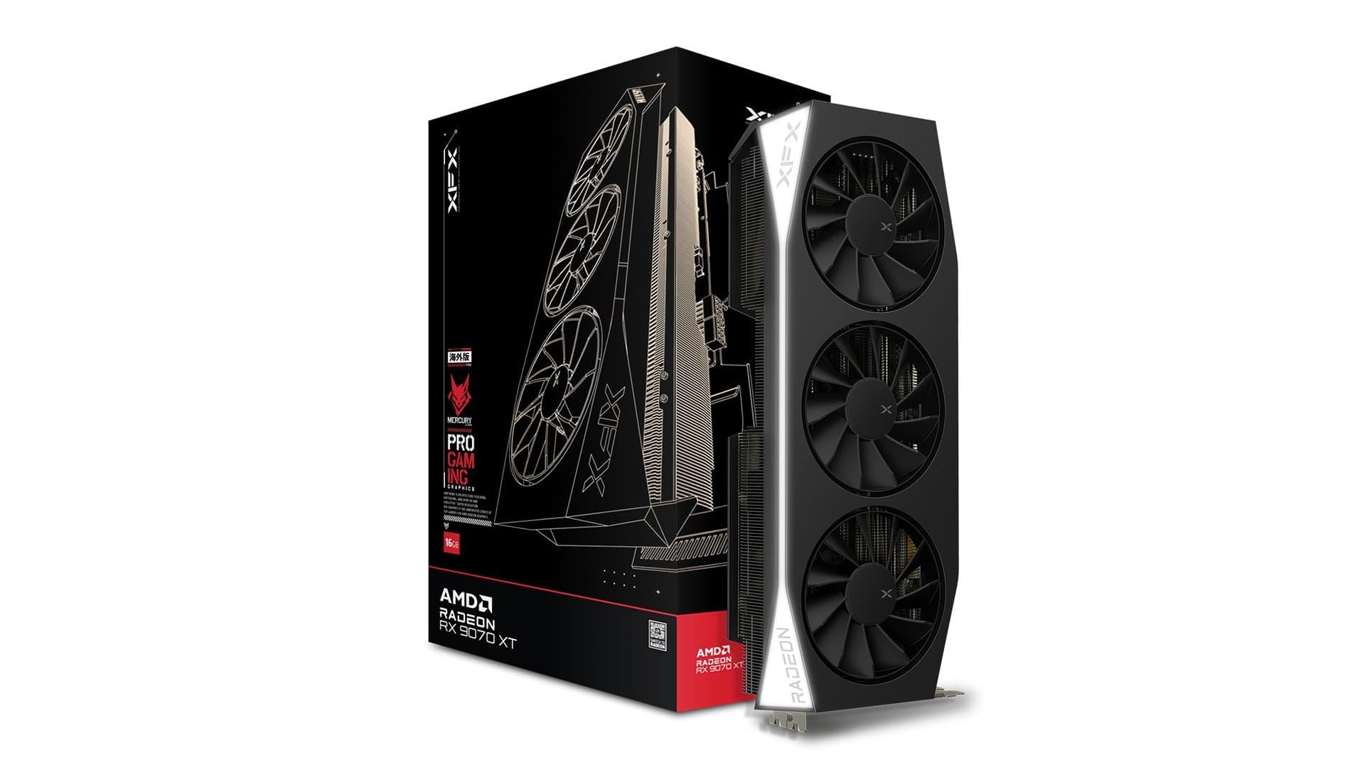XFX Mercury AMD Radeon RX 9070XT Gaming Edition mit 16GB GDDR6 HDMI 3xDP, AMD RDNA™ 4 (RX-97TMERCB9) Bild 2