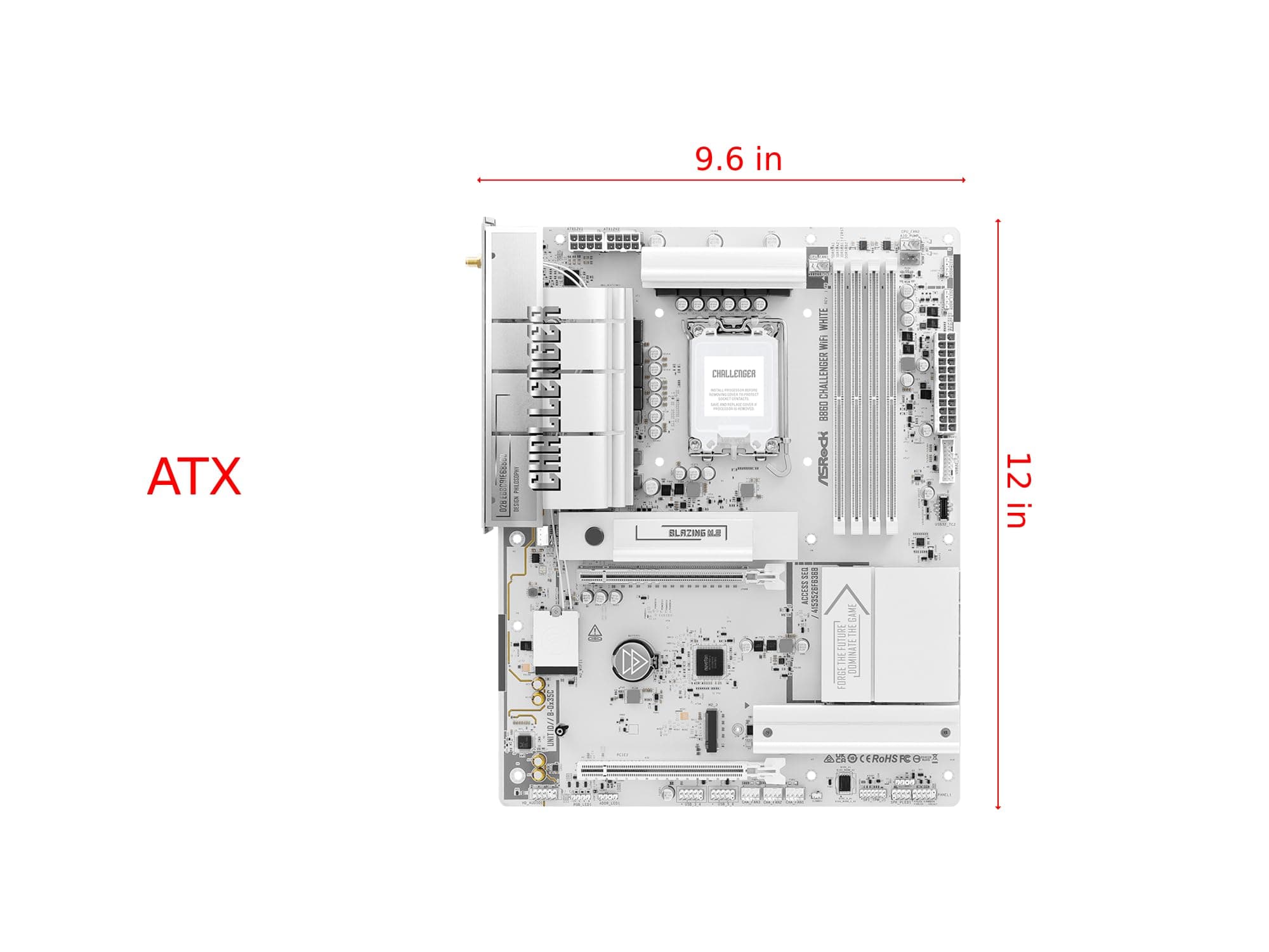 ASRock B860 Challenger WiFi White Mainboard LGA1851 ATX DDR5 bis 256GB WiFi 7 2.5G LAN Bild 3