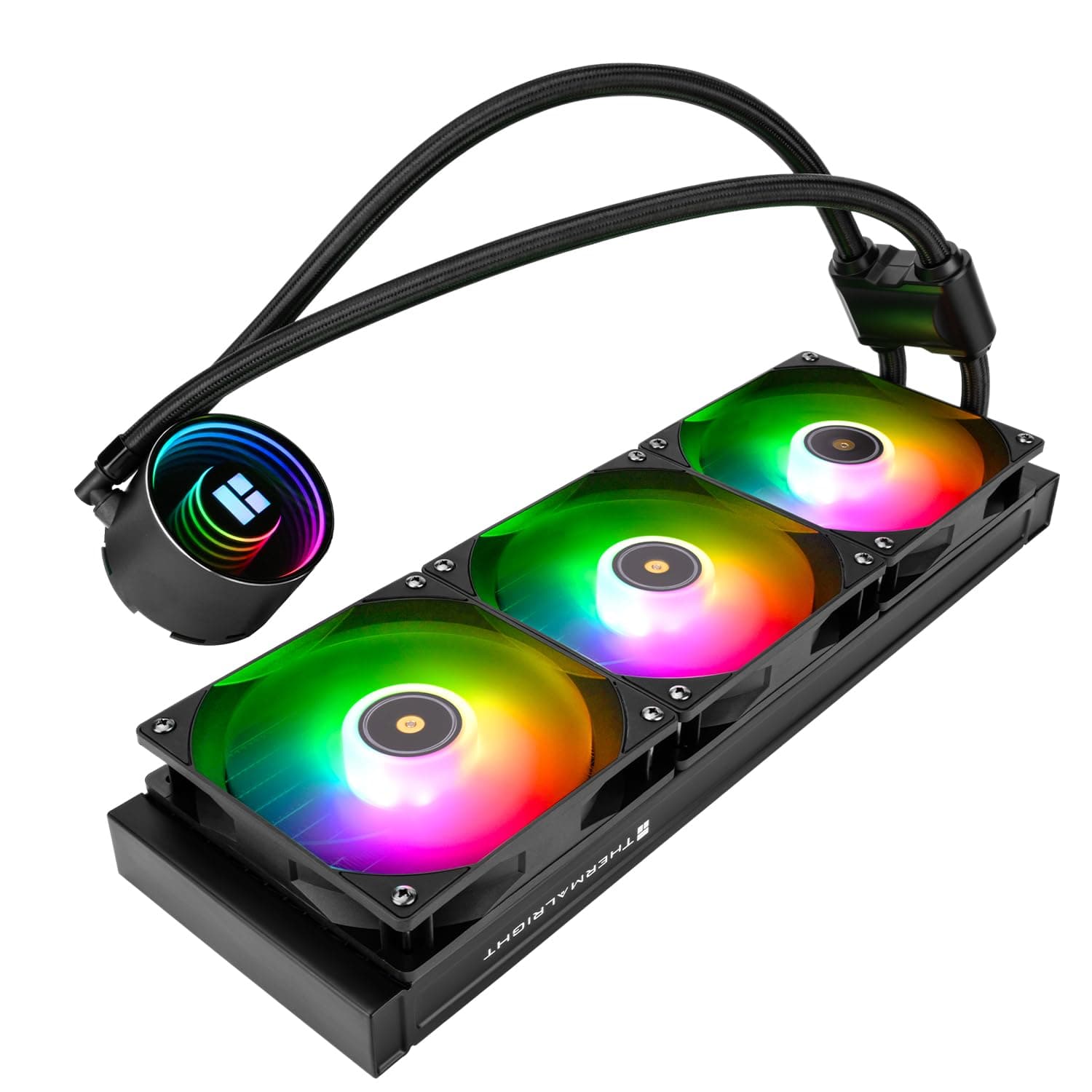 Thermalright TR Frozen Notte 360 Schwarz ARGB V2 Wasser CPU Kühler,3 PWM Lüfter mit 2000 U/min Geschwindigkeit,Intel LGA 1851/115X/1200/2011,Geeignet für AM4/AM5, Computer CPU Liquid Kühlkörper Bild 7